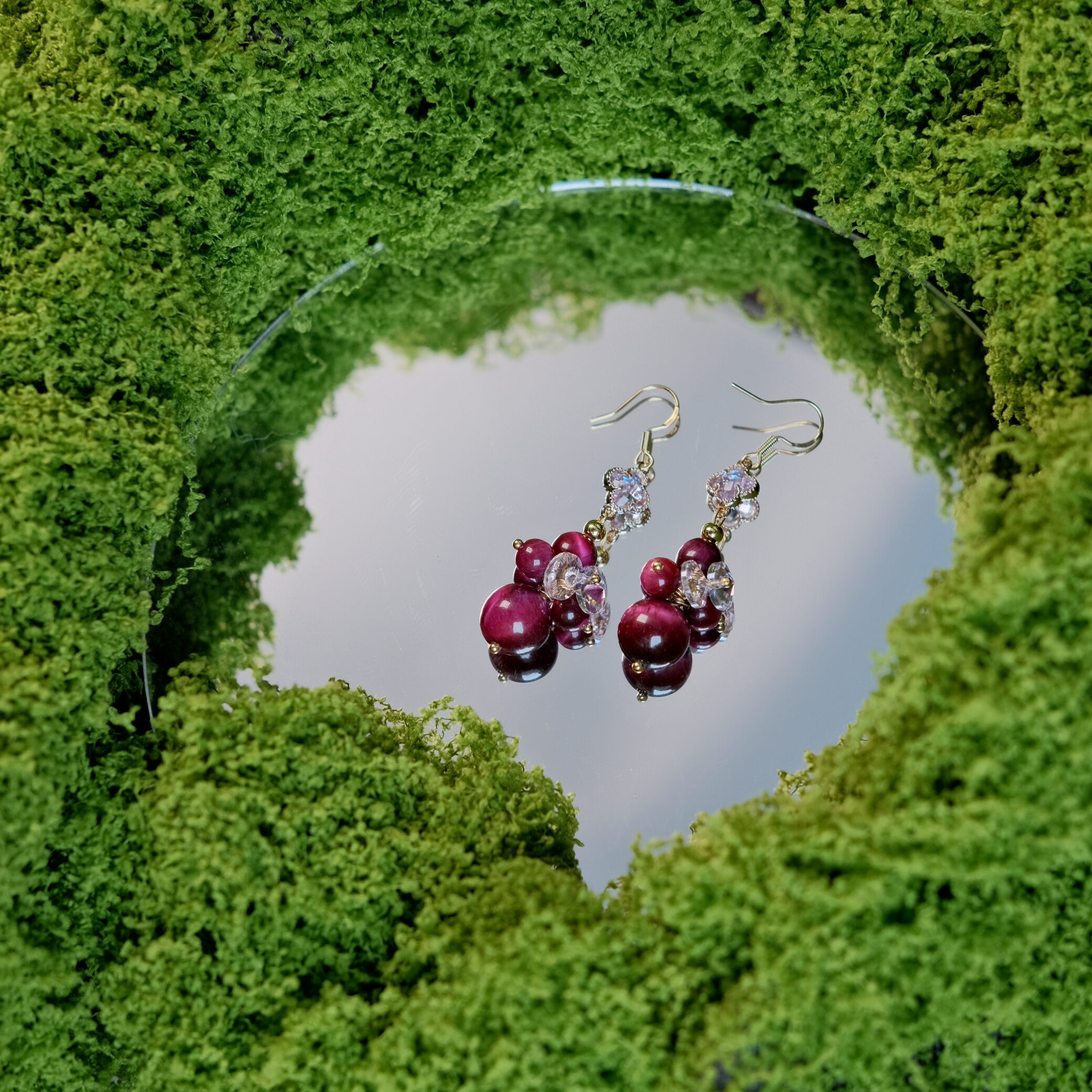 Celine – Red Cat’s Eye Earrings by ImperfectRealm