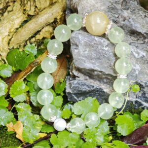 Lightborn Dew – Rutilated Quartz & Prehnite Bracelet