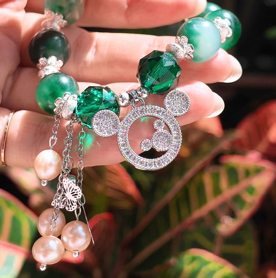 Dryad Whisper – Chrysoprase & Forest Pearl Bracelet by ImperfectRealm