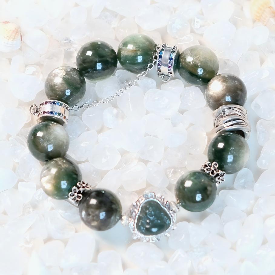 Forest Veil – Green Mica Bracelet – alternate view 6 by ImperfectRealm