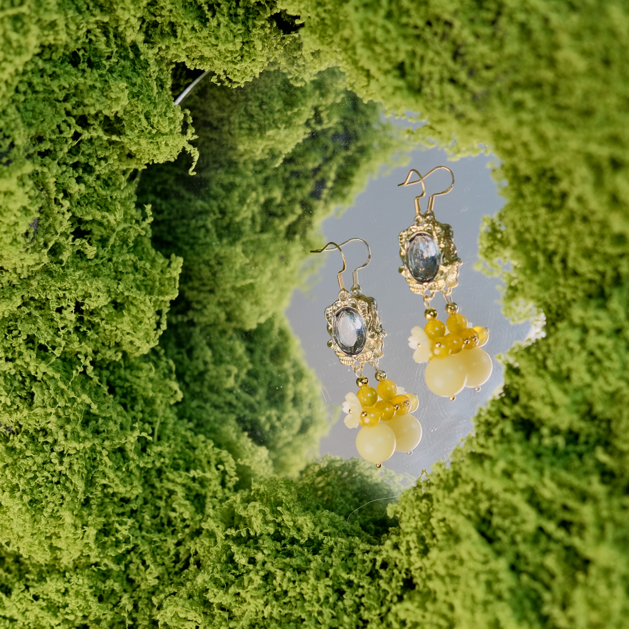 Alicia – Lemon Jade Vintage Drop Earrings by ImperfectRealm