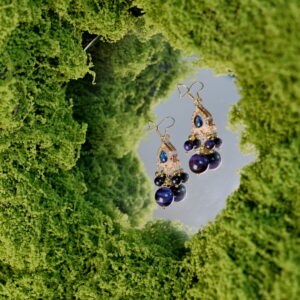 Midnight Tide – Blue Cat’s Eye Vintage Earrings