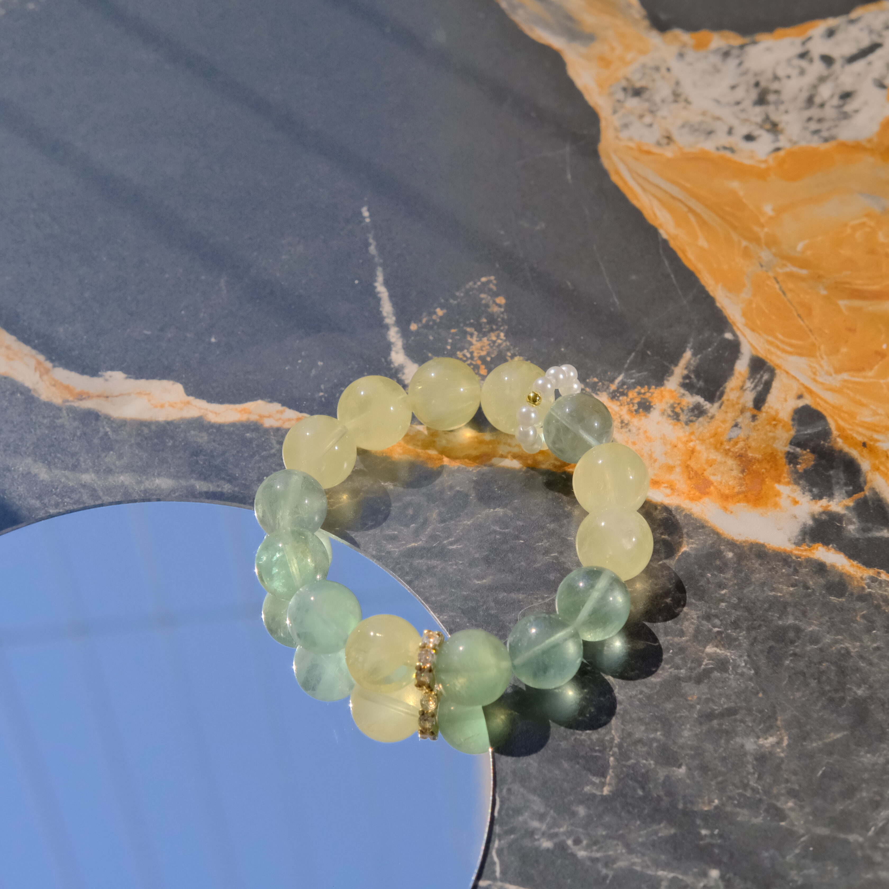 Forest Dew – Lemon Quartz × Green Fluorite Bracelet by ImperfectRealm
