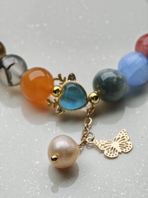 Butterfly Planet – Gemstone & Freshwater Pearl Bracelet