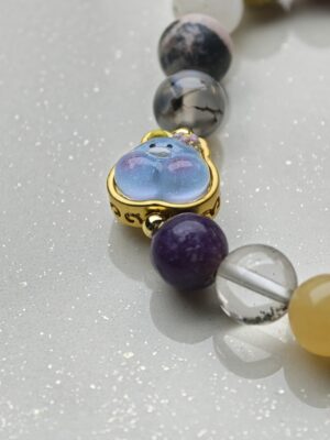 Blush Guardian – Freshwater Pearl & Fluorite Pixiu Bracelet