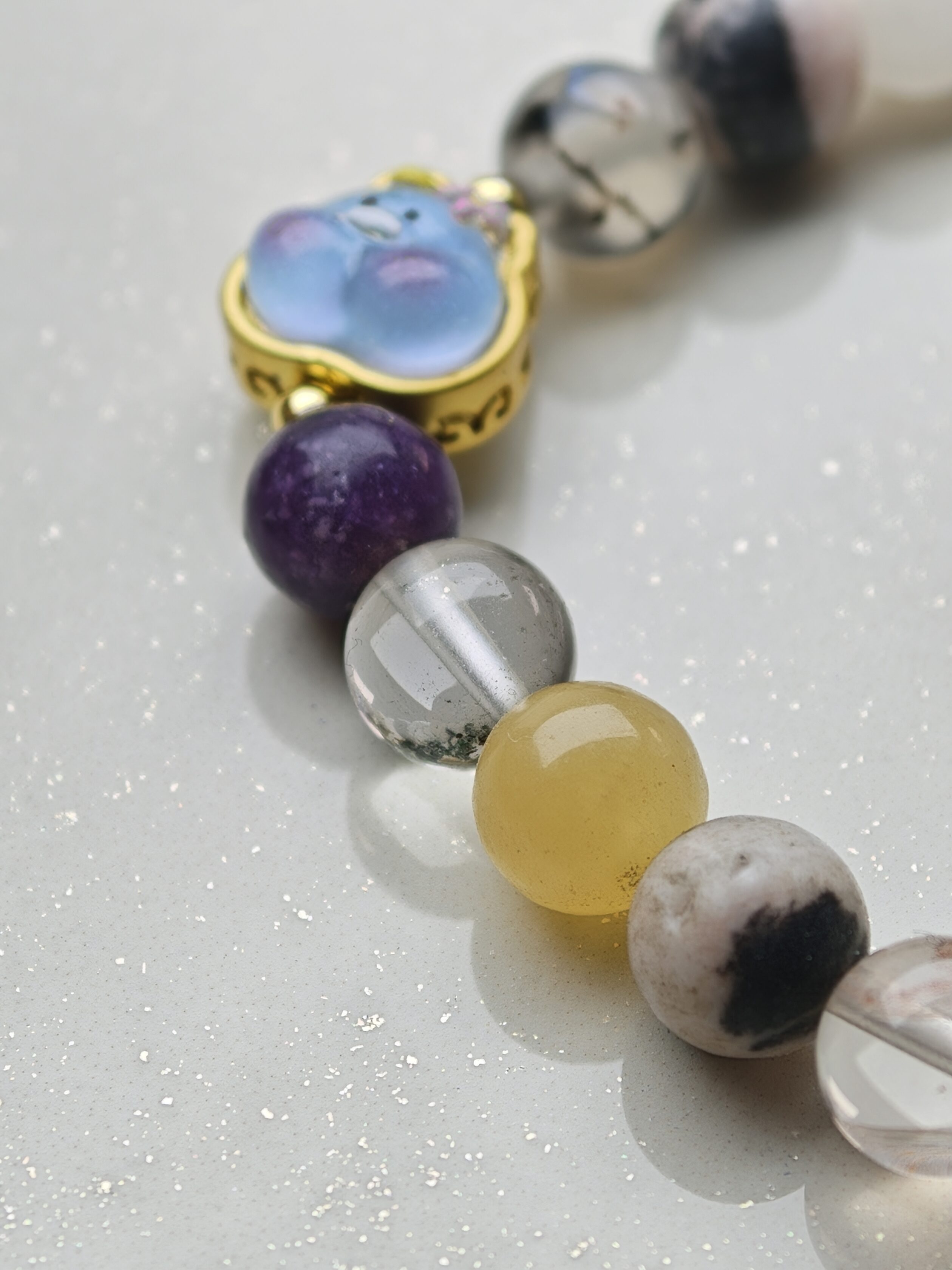 Blush Guardian – Freshwater Pearl & Fluorite Pixiu Bracelet – alternate view 8 by ImperfectRealm
