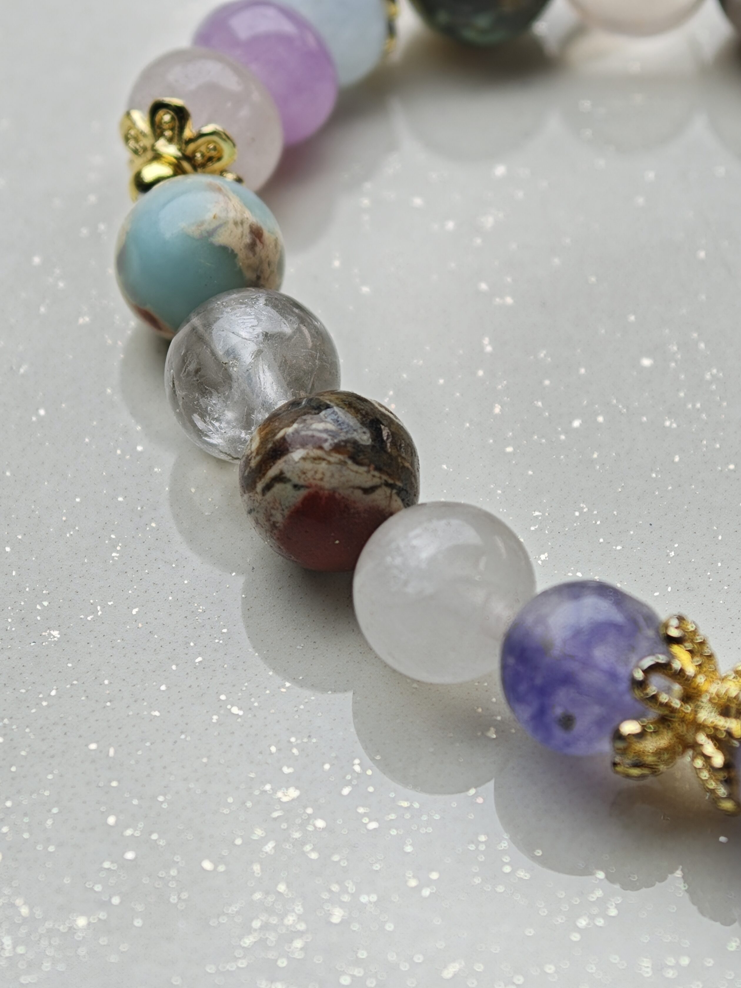Blush Guardian – Freshwater Pearl & Fluorite Pixiu Bracelet – alternate view 3 by ImperfectRealm