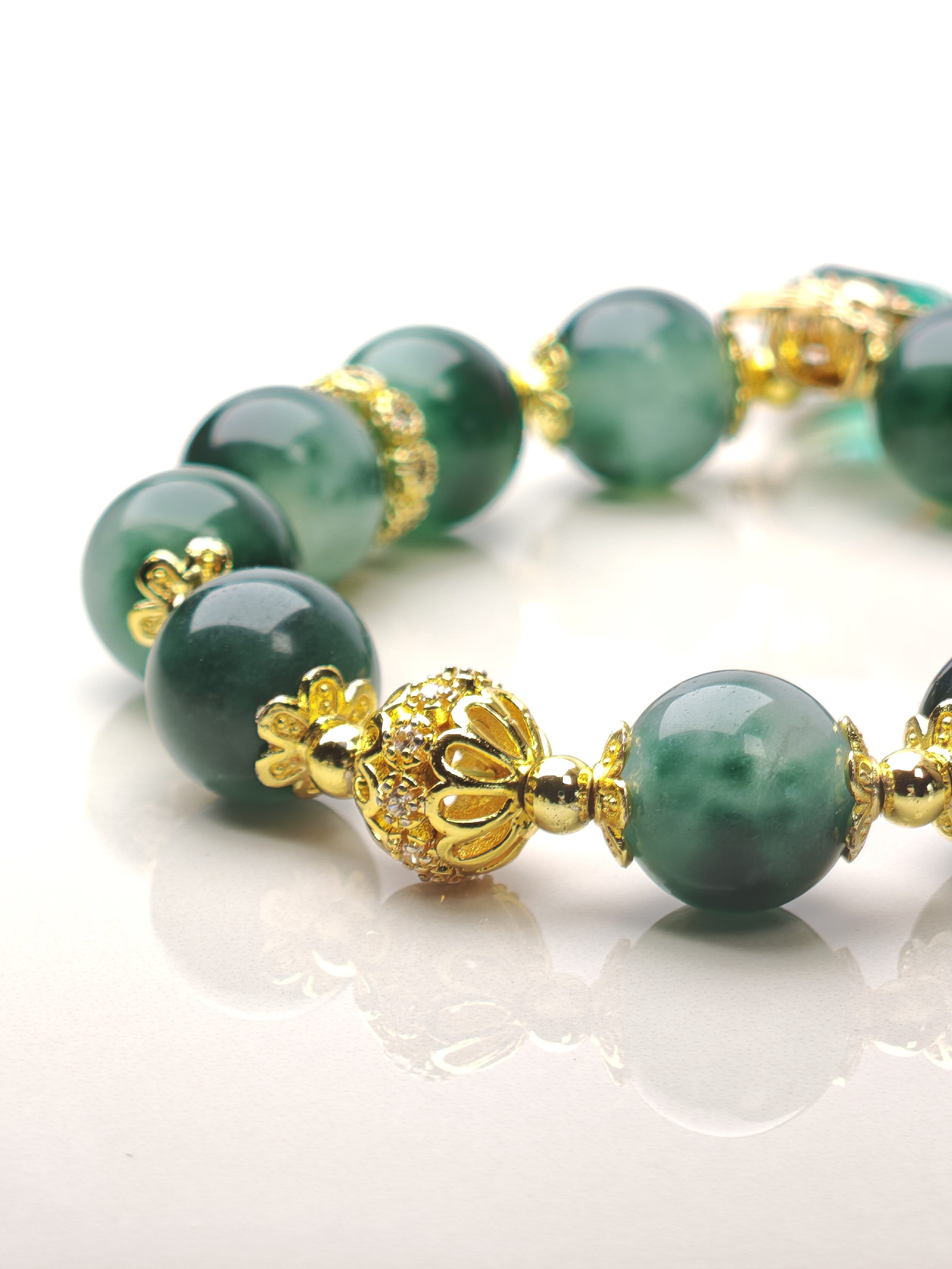 Emerald Spell – Green Chalcedony & Baroque Pearl Bracelet – alternate view 3 by ImperfectRealm