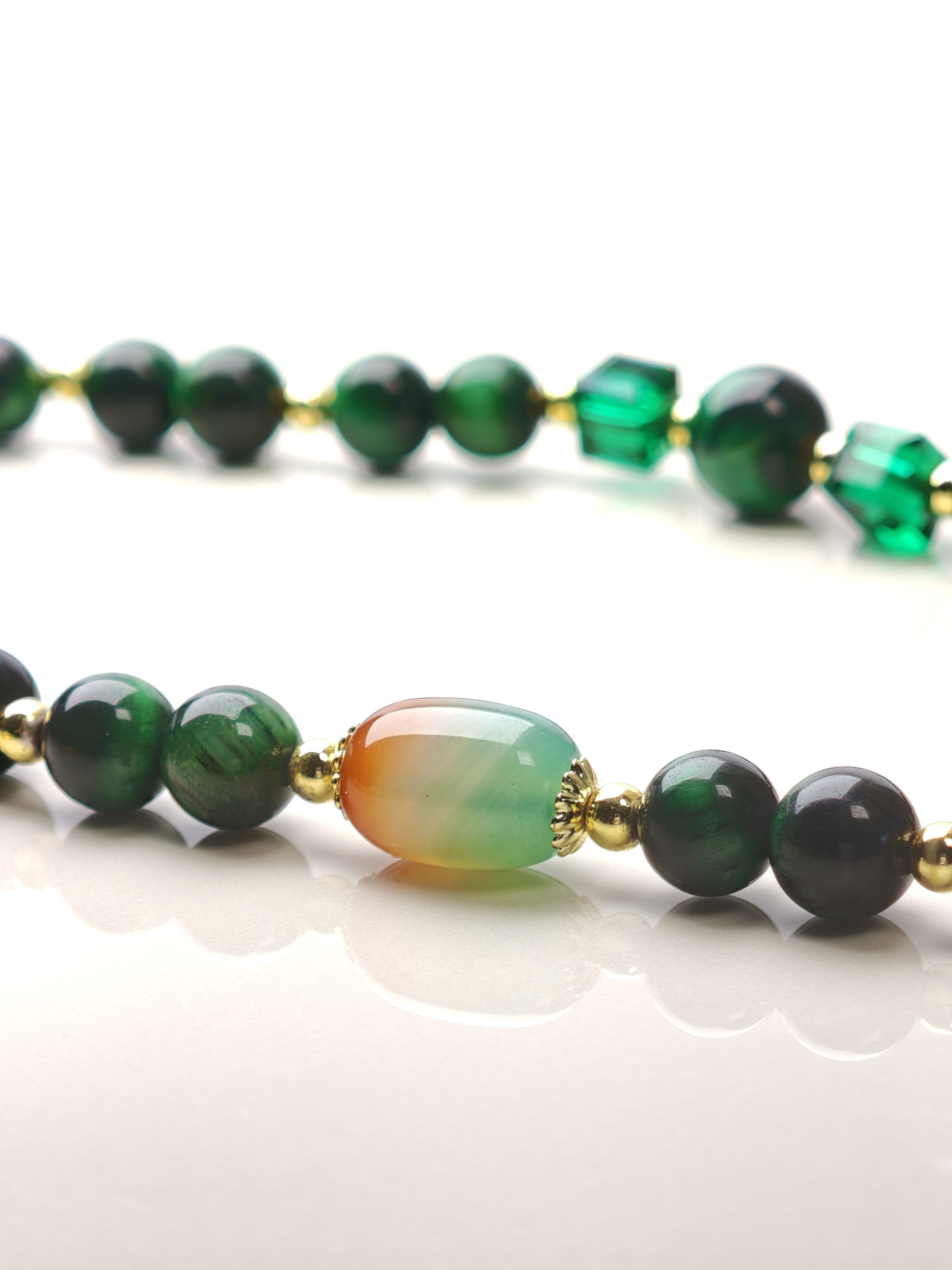 Ophidian Wish – Green Tiger’s Eye Stacking Bracelet – alternate view 3 by ImperfectRealm