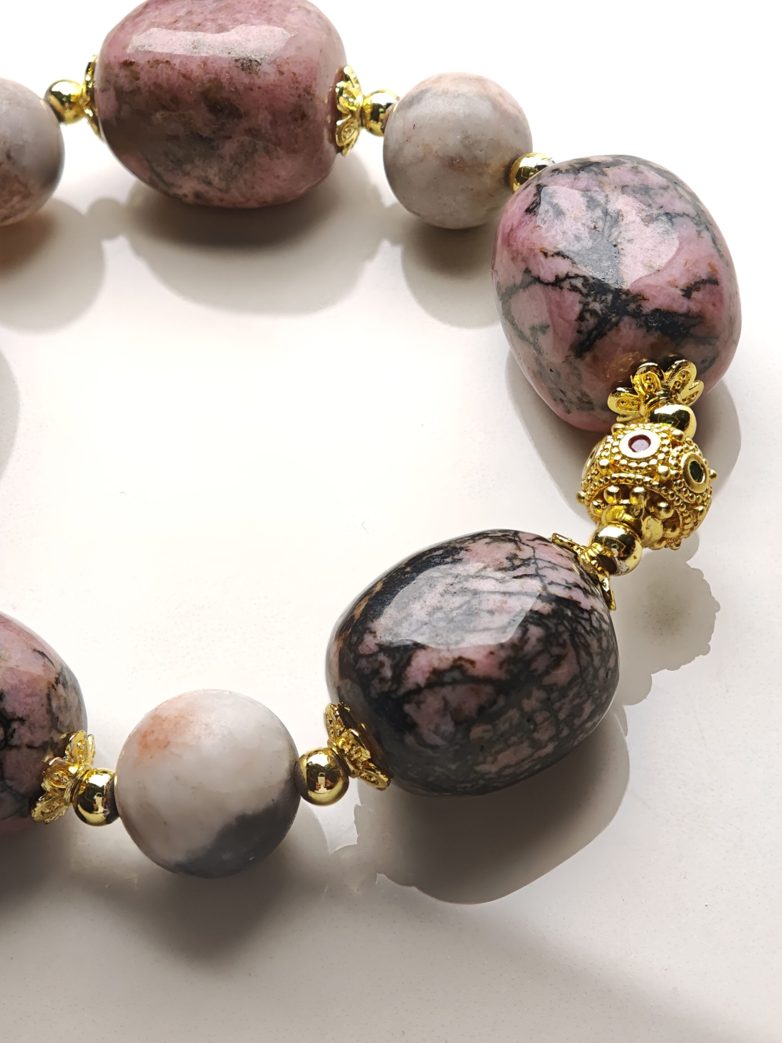 Rosy Whispers – Red Rhodonite Bracelet – alternate view 3 by ImperfectRealm