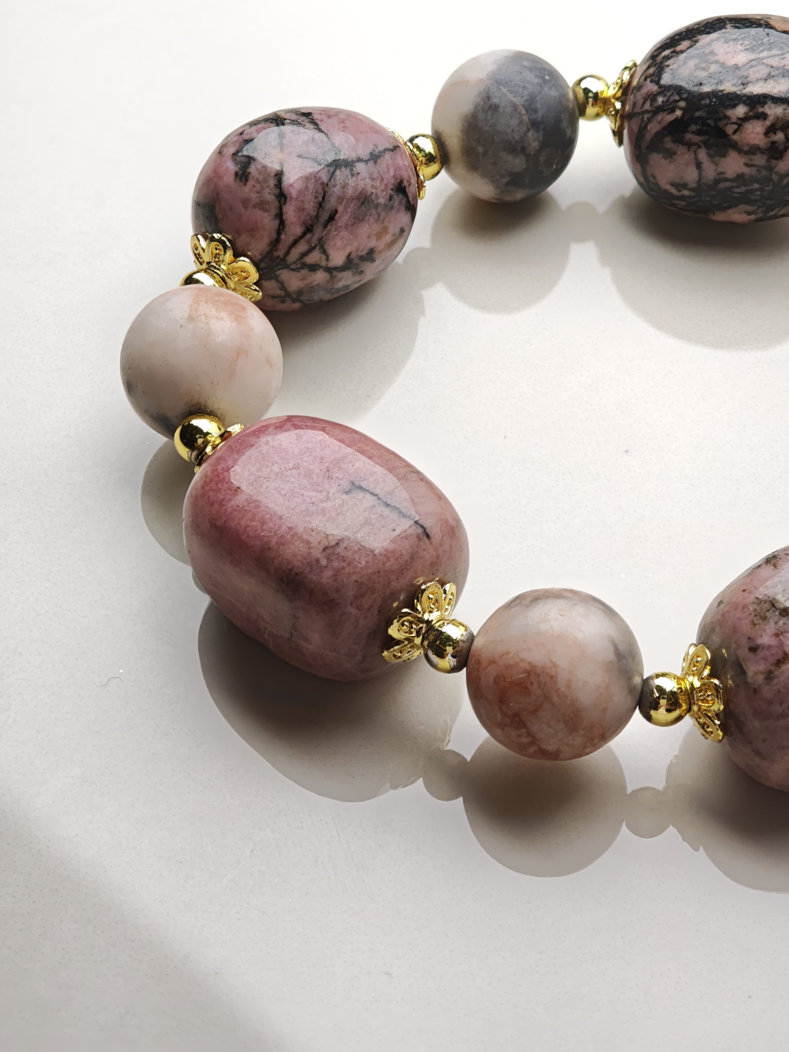 Rosy Whispers – Red Rhodonite Bracelet – alternate view 2 by ImperfectRealm