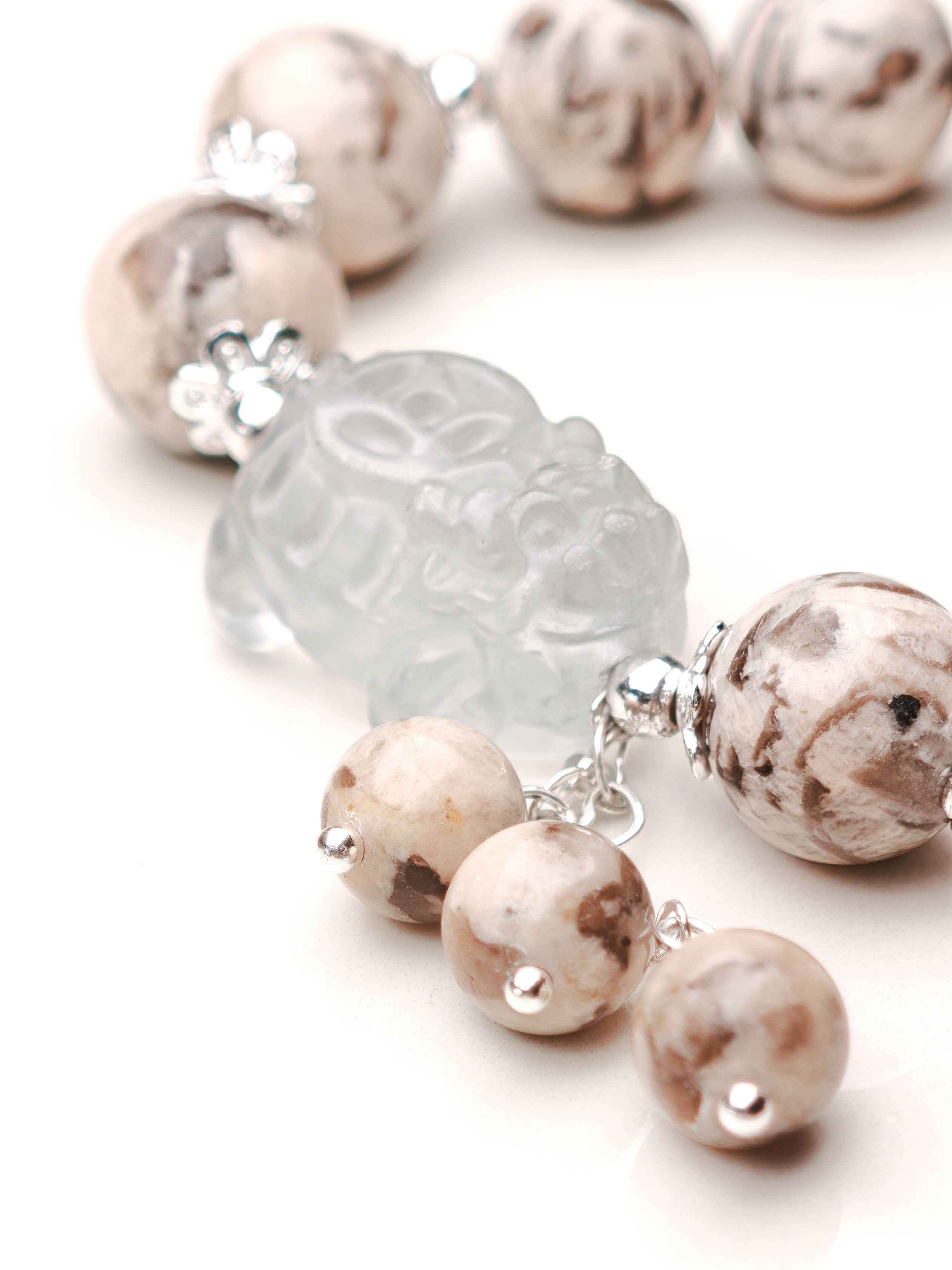 Frost Guardian – White Larvikite Pixiu Bracelet – alternate view 2 by ImperfectRealm