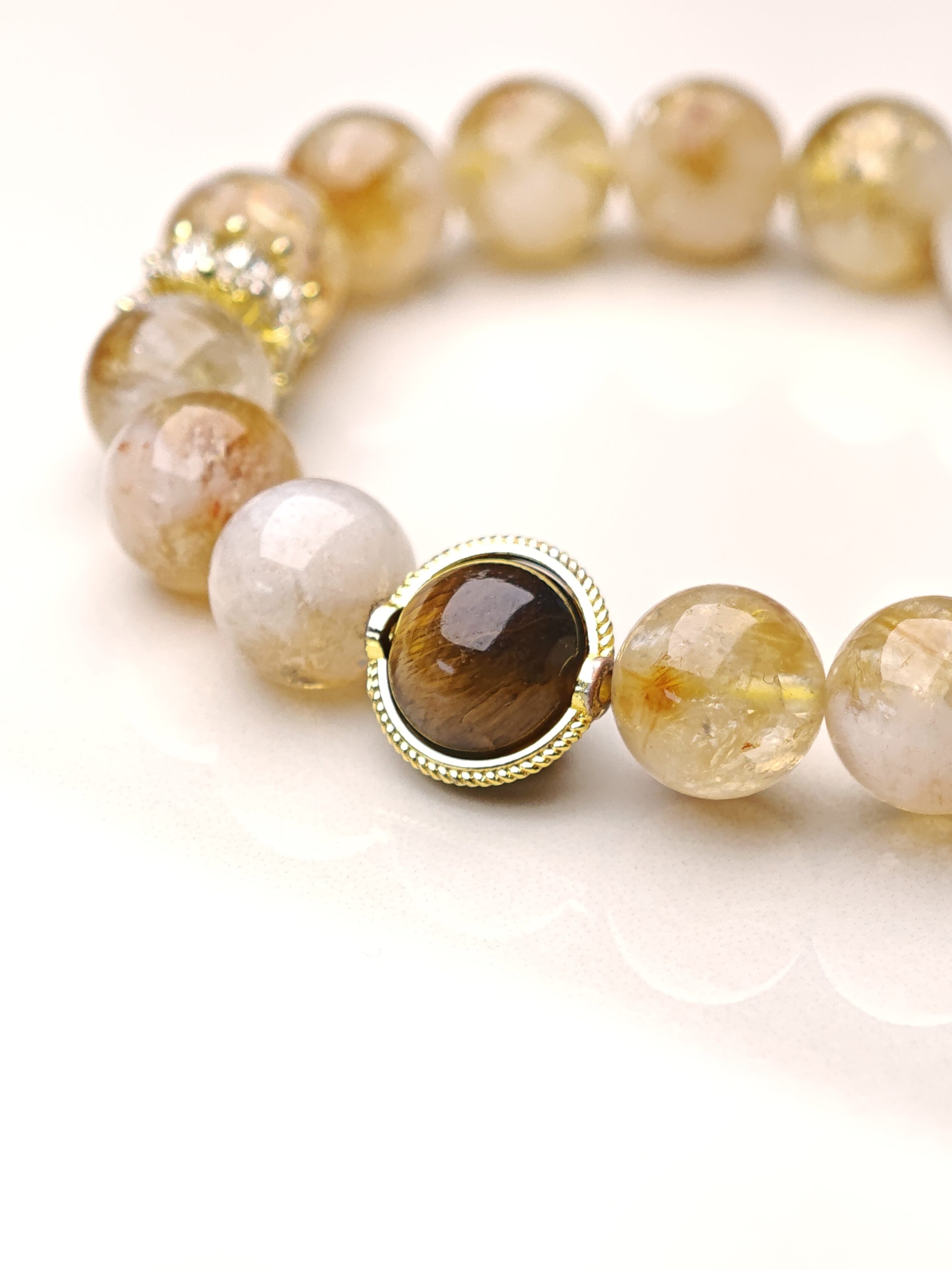 Solar Scepter – Golden Rutilated Quartz & Tiger Eye Bracelet – alternate view 3 by ImperfectRealm