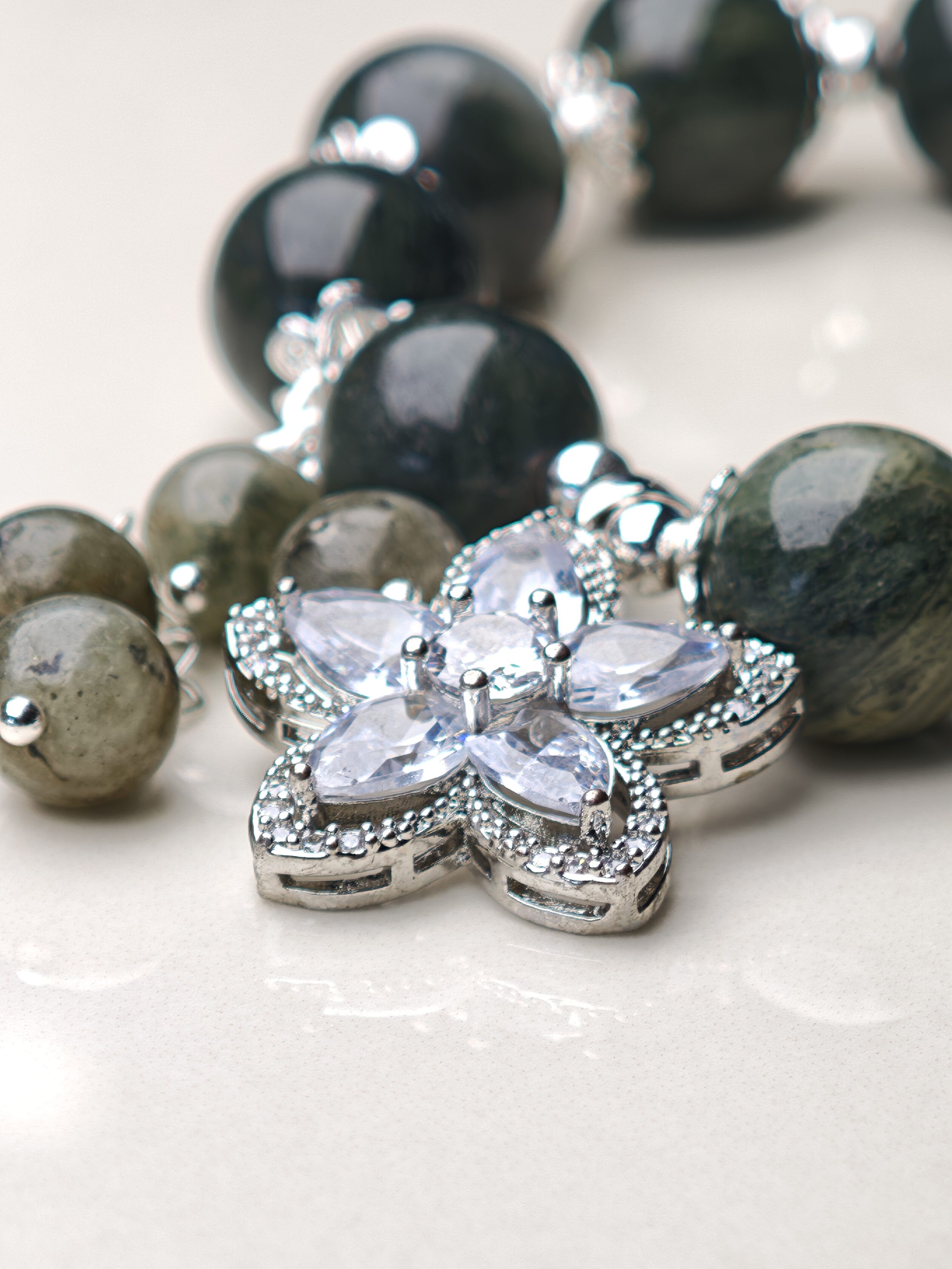 Mistflower Bloom – Xiuyan Jade Bracelet – alternate view 3 by ImperfectRealm