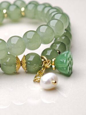 Misty Spring – Green Chalcedony Layered Bracelet