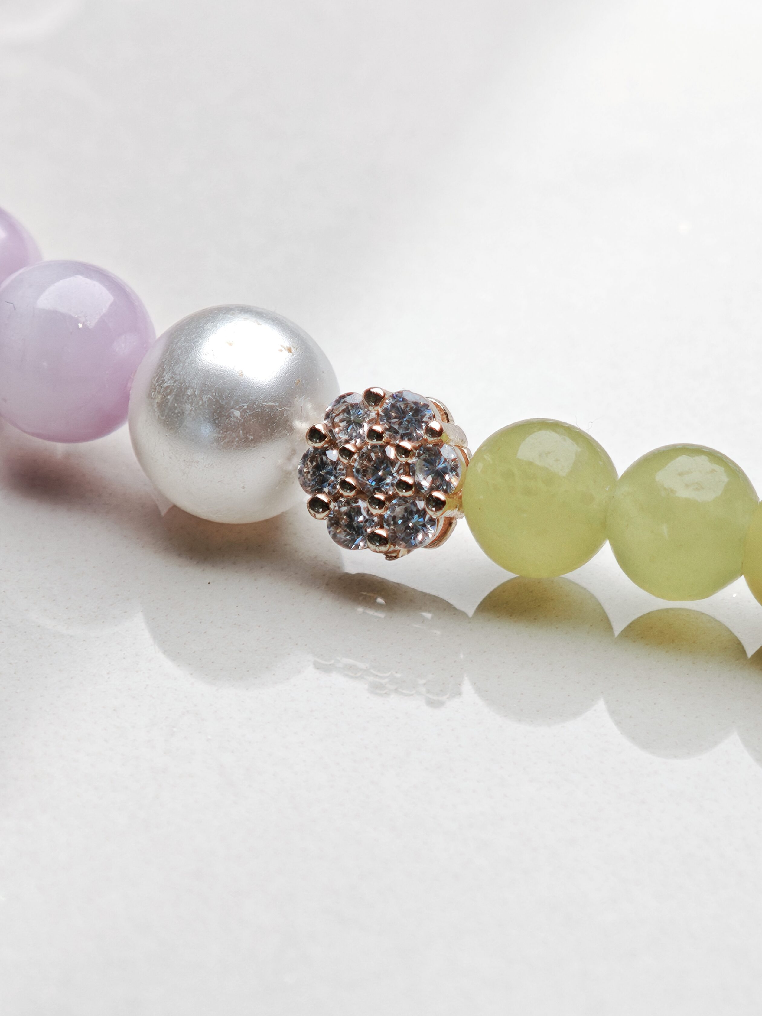 Lemon Veil – Kunzite, Clear Quartz & Lemon Jade Bracelet – alternate view 2 by ImperfectRealm