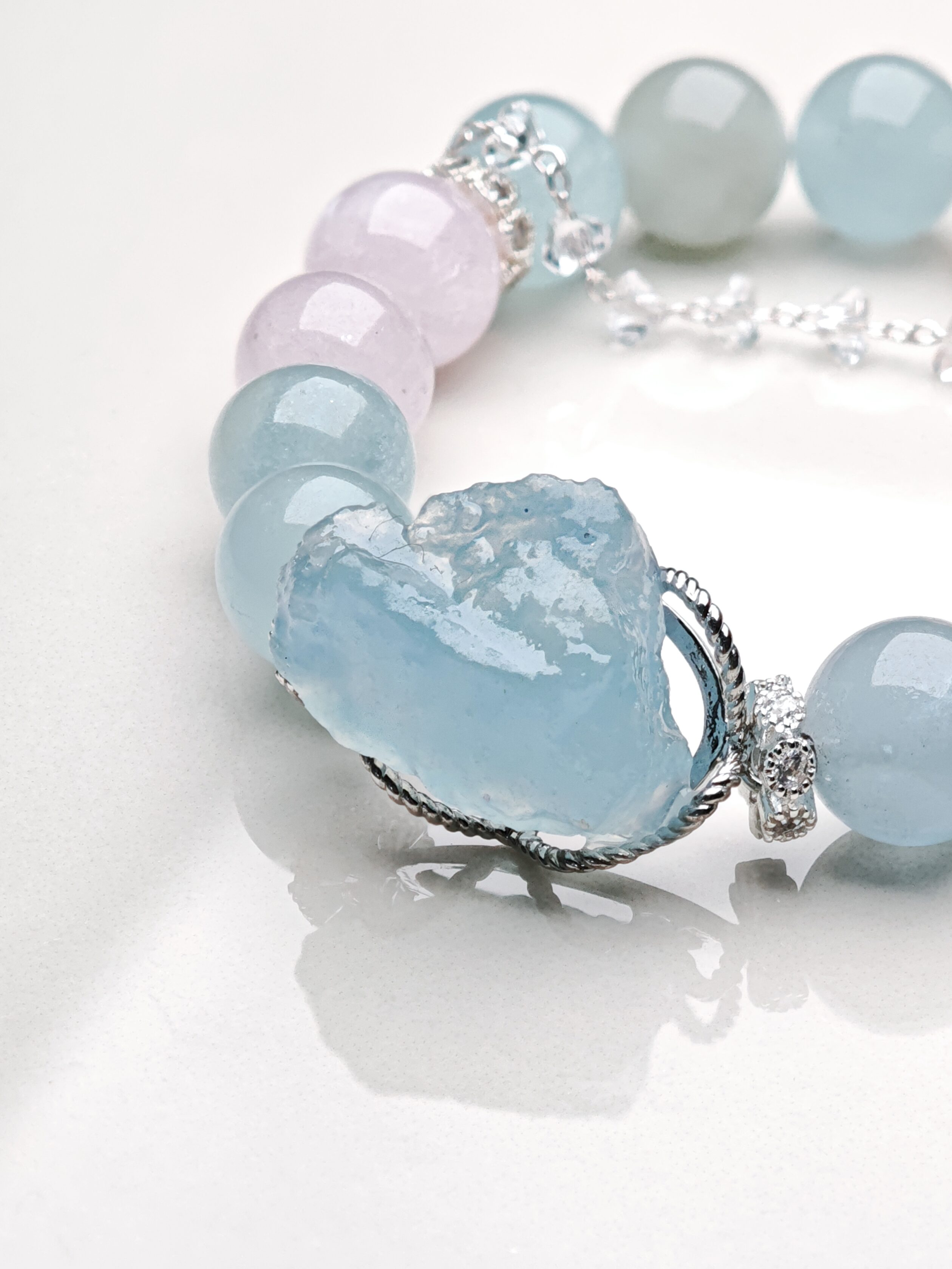 Mermaid's Kiss – Morganite & Aquamarine Bracelet – alternate view 2 by ImperfectRealm