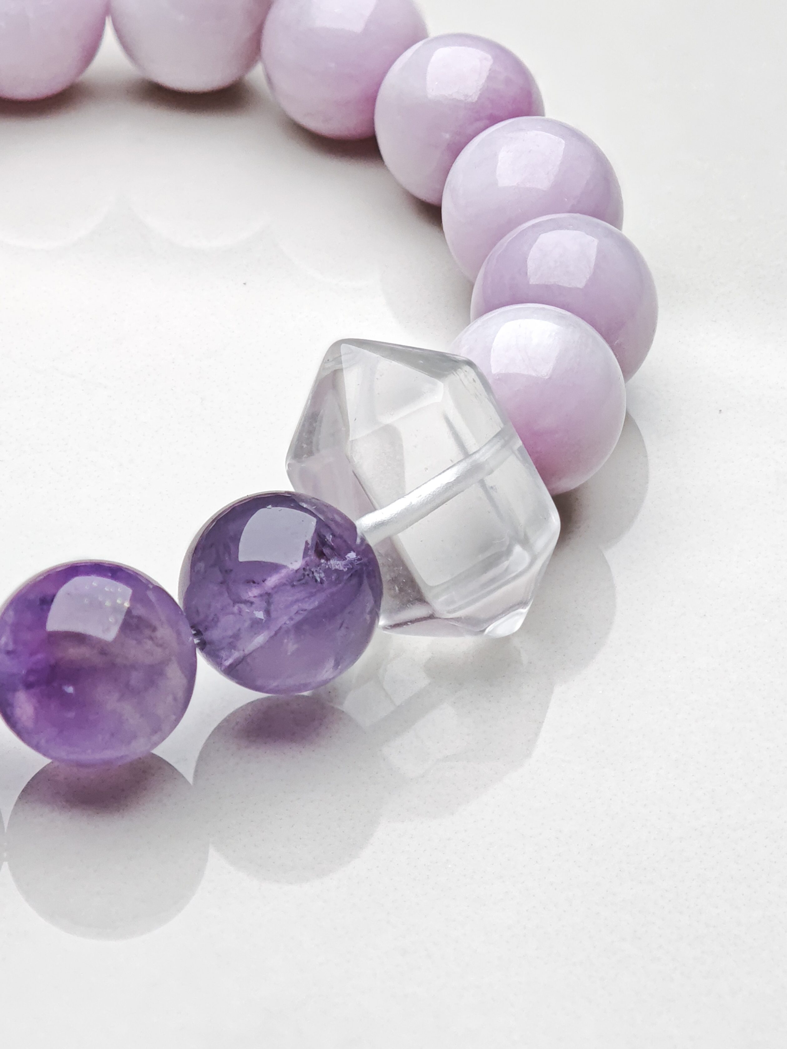 Celestial Quiet – Kunzite, Amethyst & Clear Quartz Bracelet – alternate view 5 by ImperfectRealm
