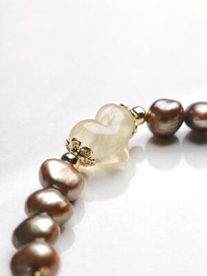 Golden Vow – Baroque Pearl & Citrine Heart Bracelet