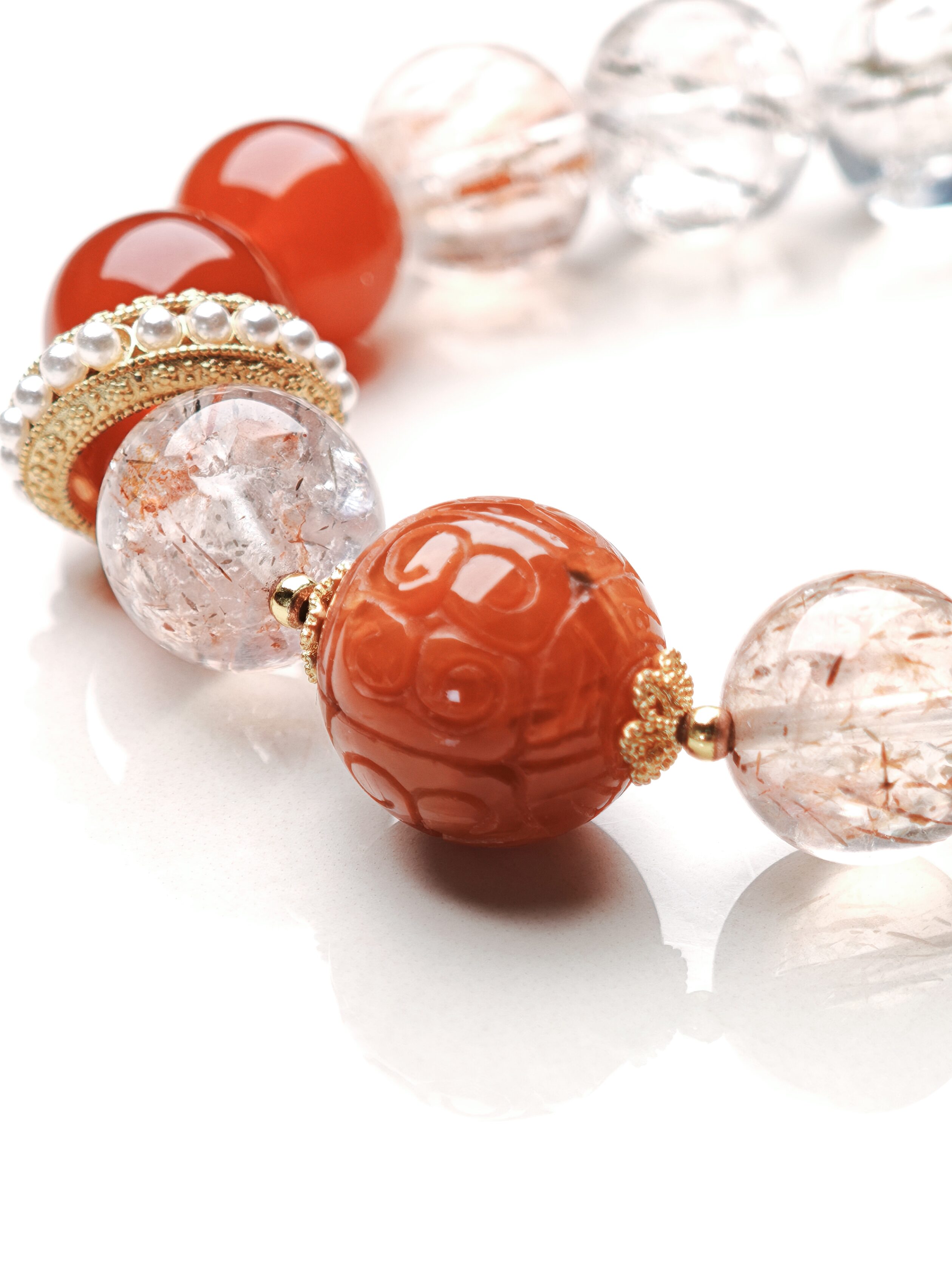 Blazing Oath – Carnelian & Rutilated Quartz Bracelet – alternate view 2 by ImperfectRealm