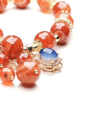 Blazing Bloom – Red Jasper & Moonstone Charm Bracelet
