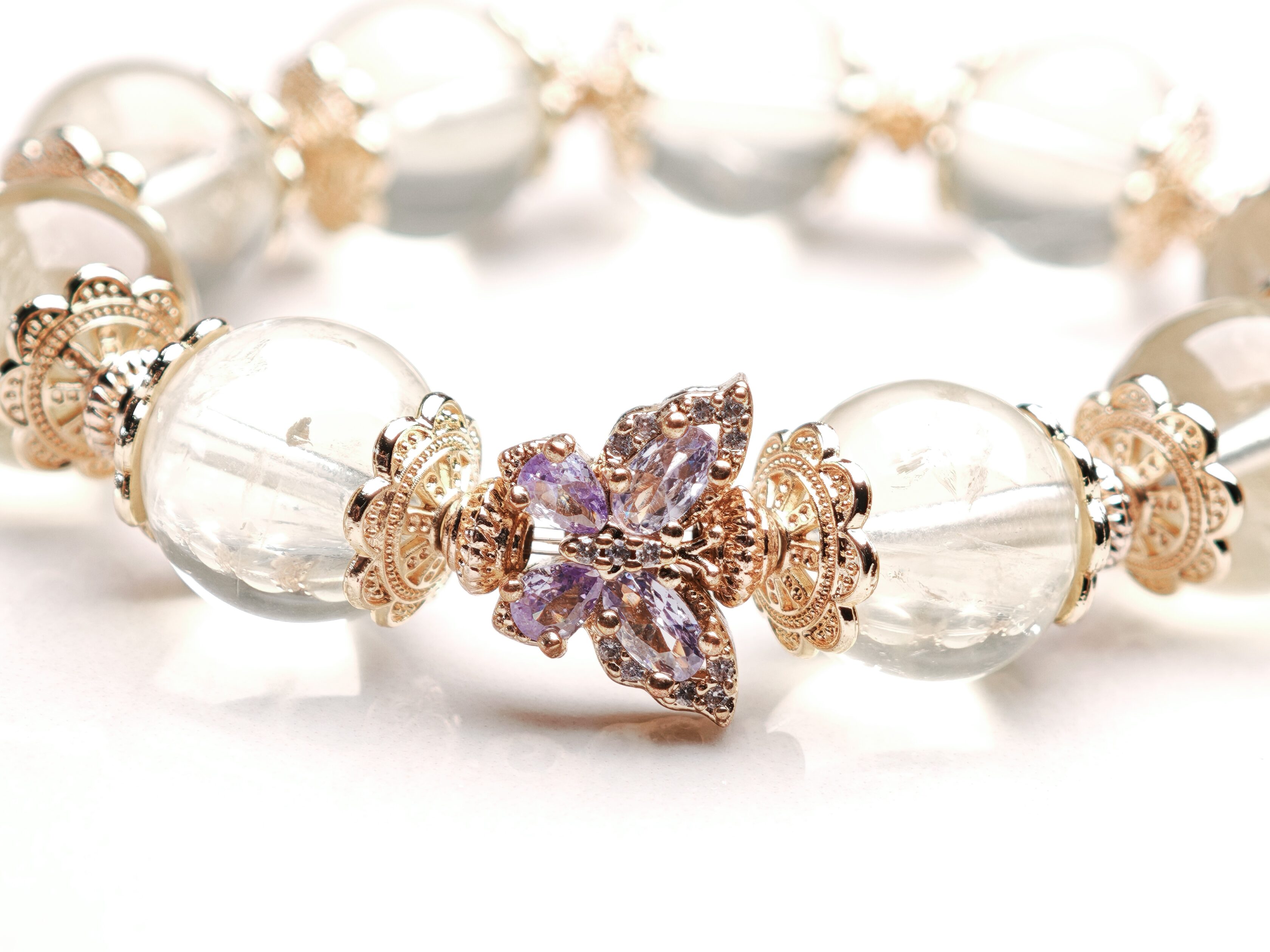 Hebe's Light – Lemon Quartz & Lavender Amethyst Bloom Bracelet – alternate view 3 by ImperfectRealm