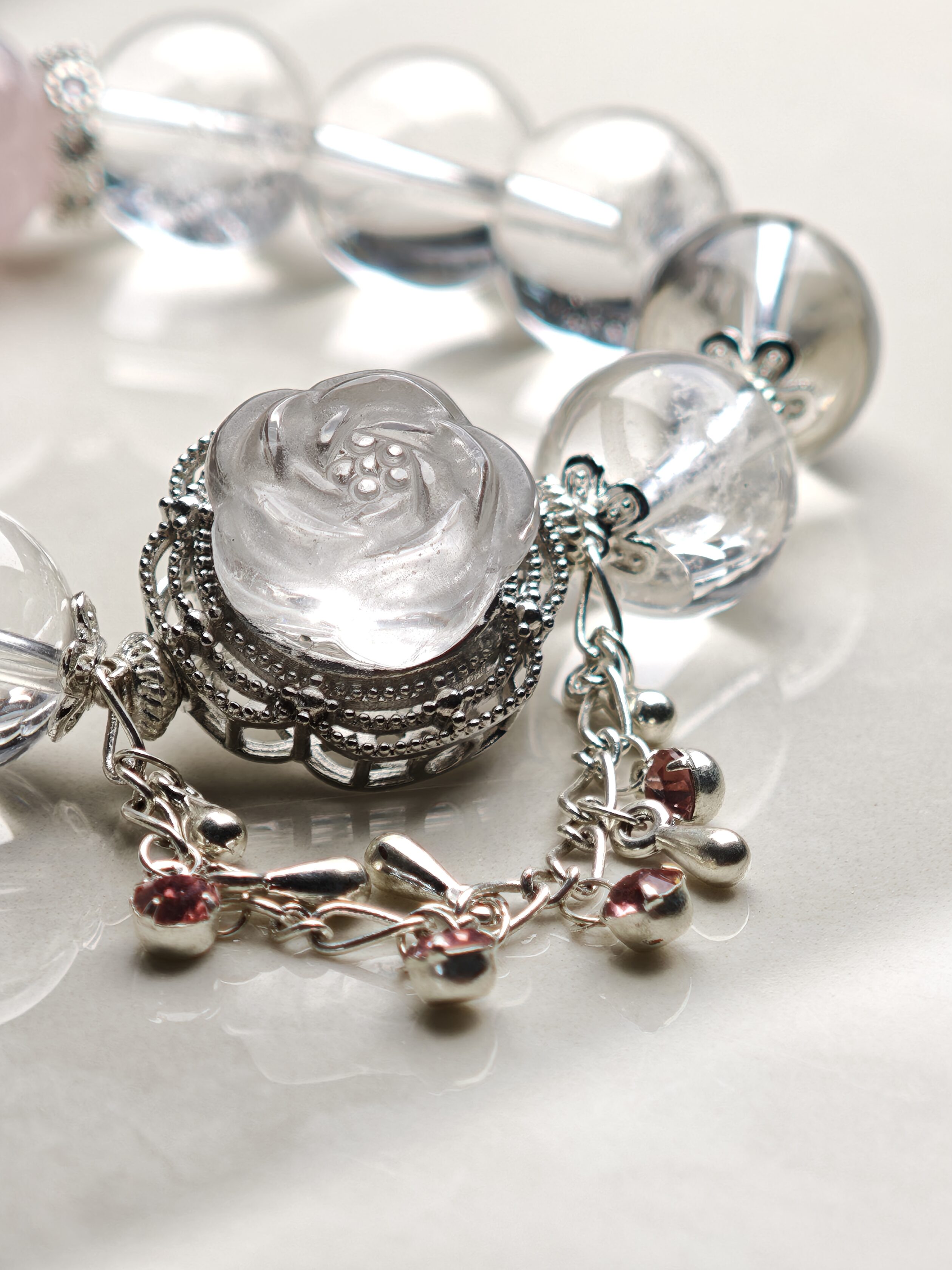 Rosé Whisper – Clear Quartz & Rose Quartz Bracelet – alternate view 2 by ImperfectRealm