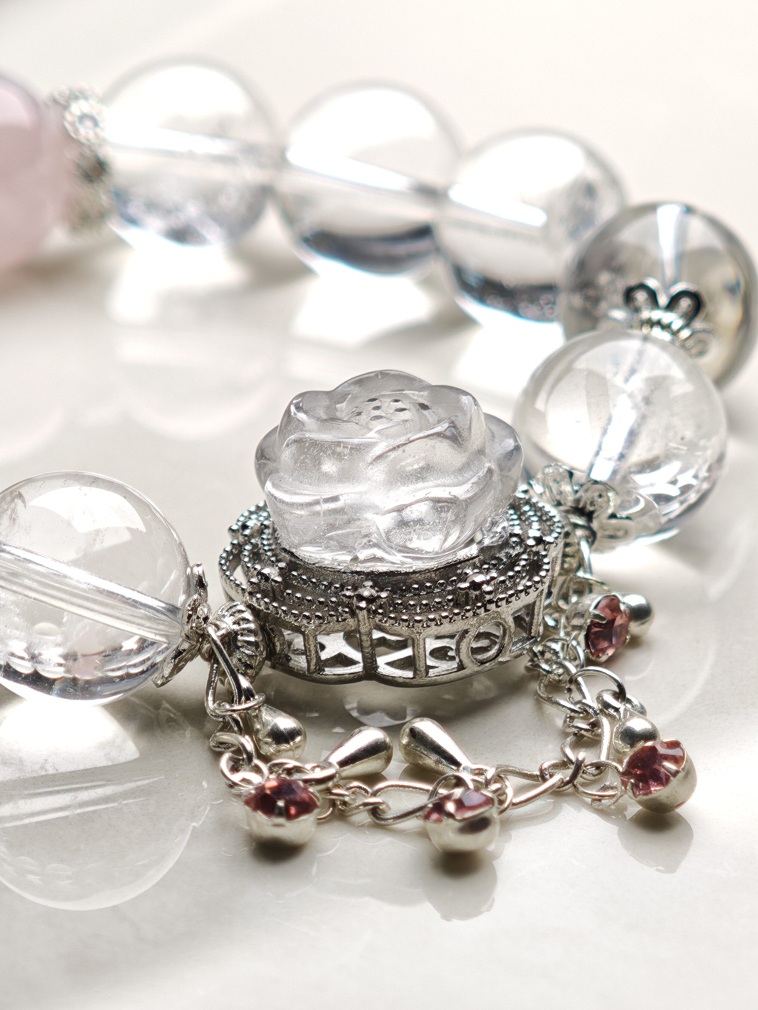 Rosé Whisper – Clear Quartz & Rose Quartz Bracelet – alternate view 3 by ImperfectRealm