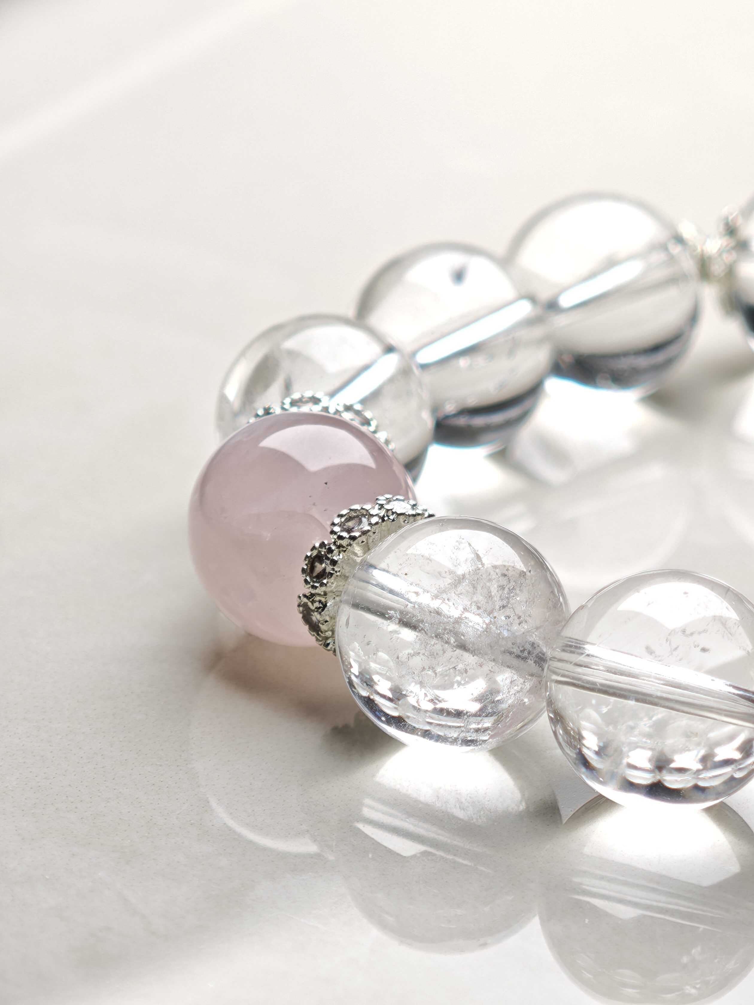 Rosé Whisper – Clear Quartz & Rose Quartz Bracelet – alternate view 5 by ImperfectRealm
