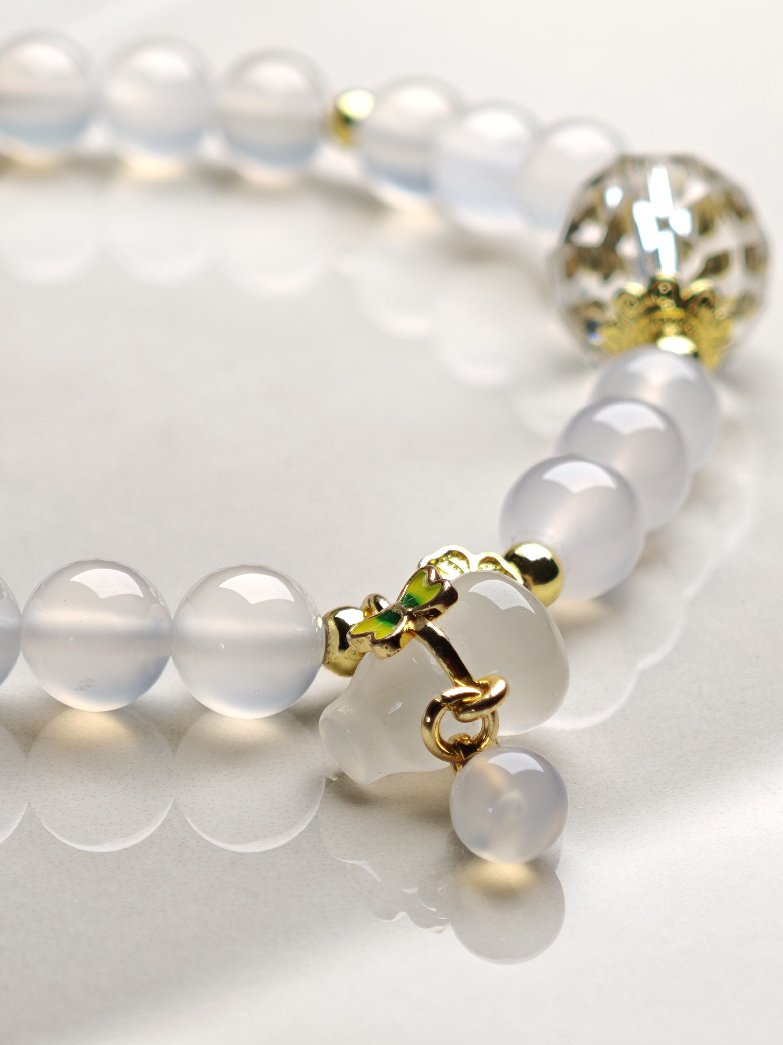Moonlit Garden – White Agate & Baroque Pearl Bracelet – alternate view 2 by ImperfectRealm