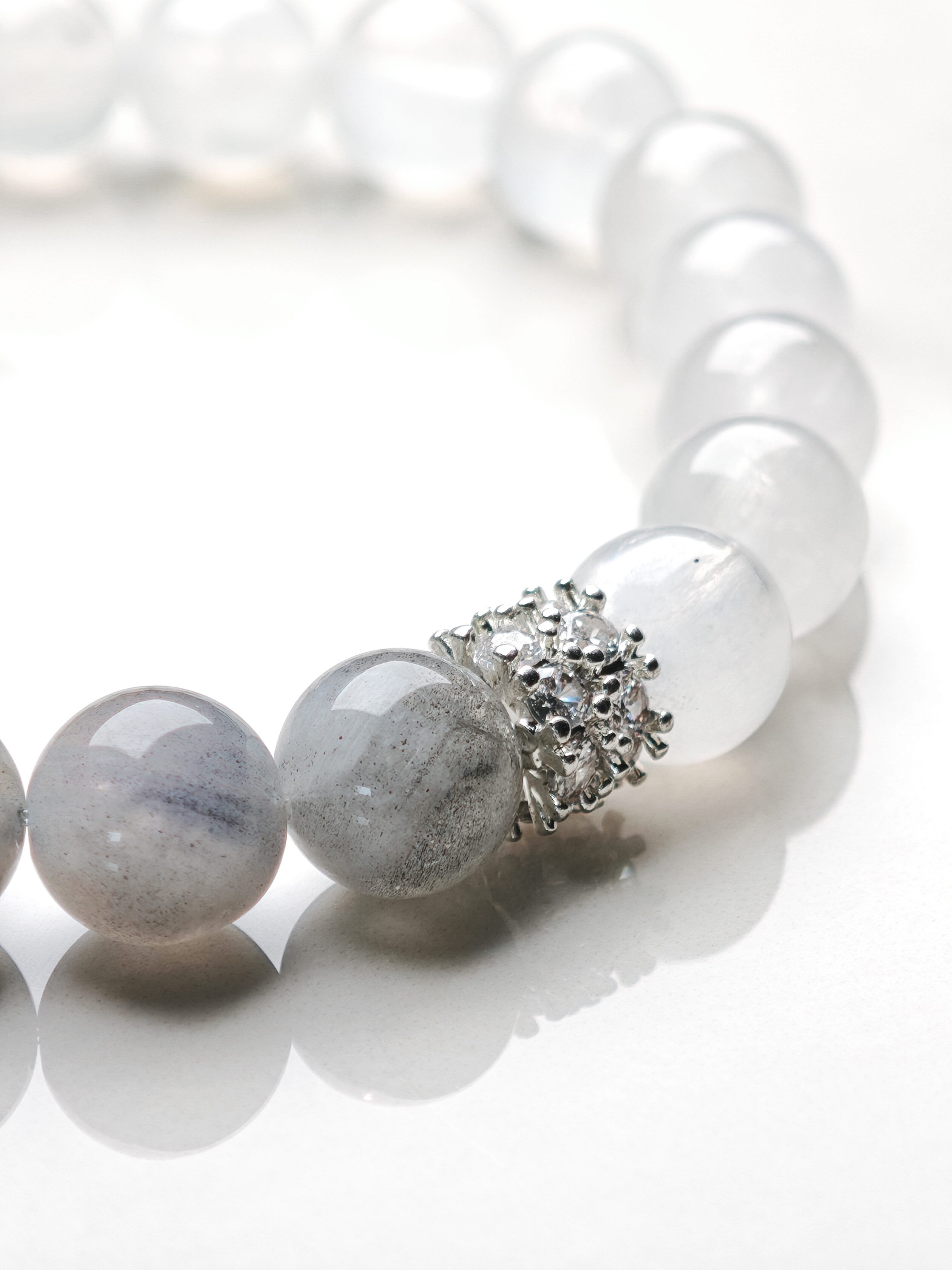 Moonlit Duo – White & Gray Moonstone Bracelet – alternate view 3 by ImperfectRealm