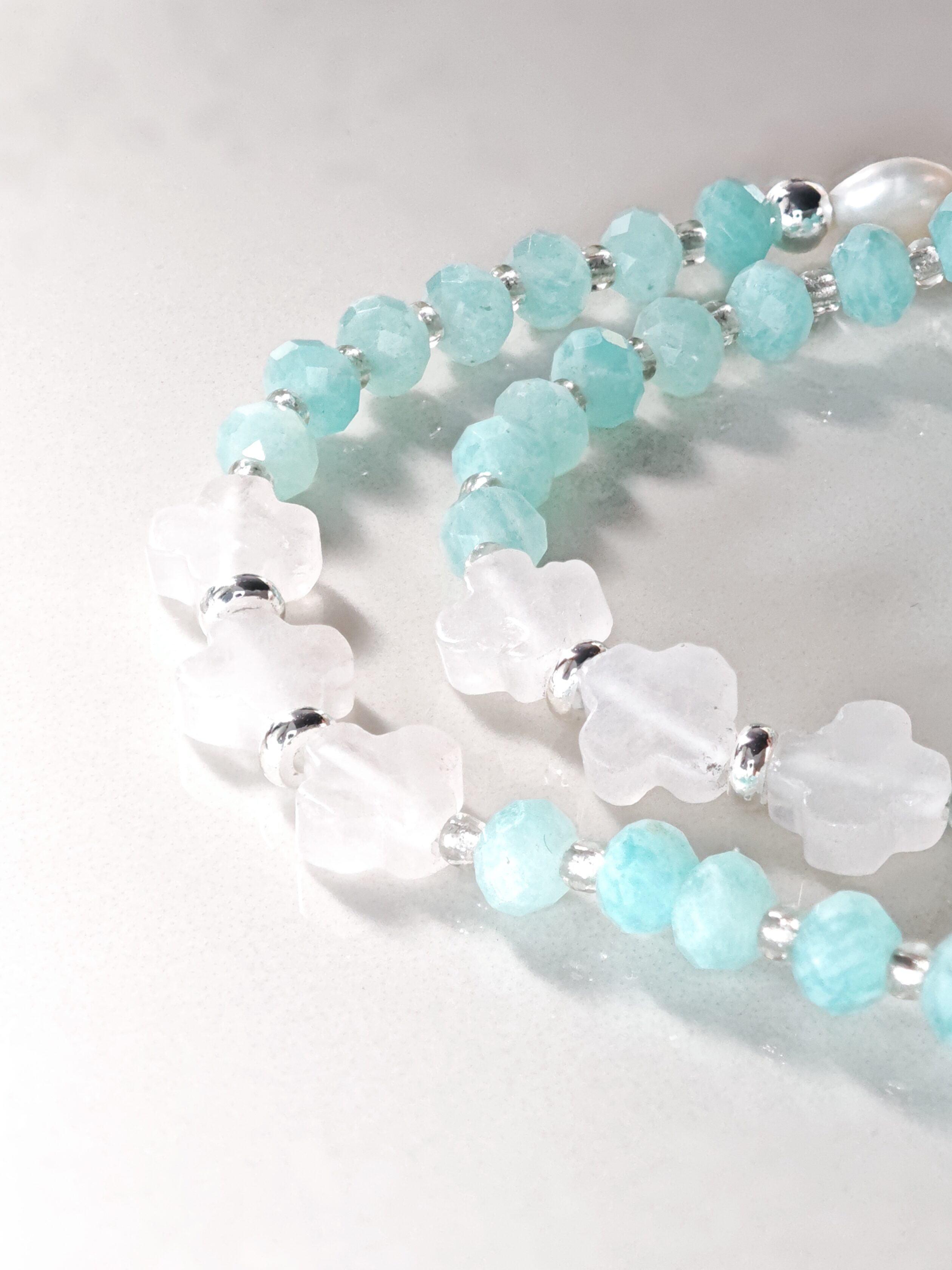 Aqua Bloom – Amazonite & Heart Crystal Necklace – alternate view 6 by ImperfectRealm