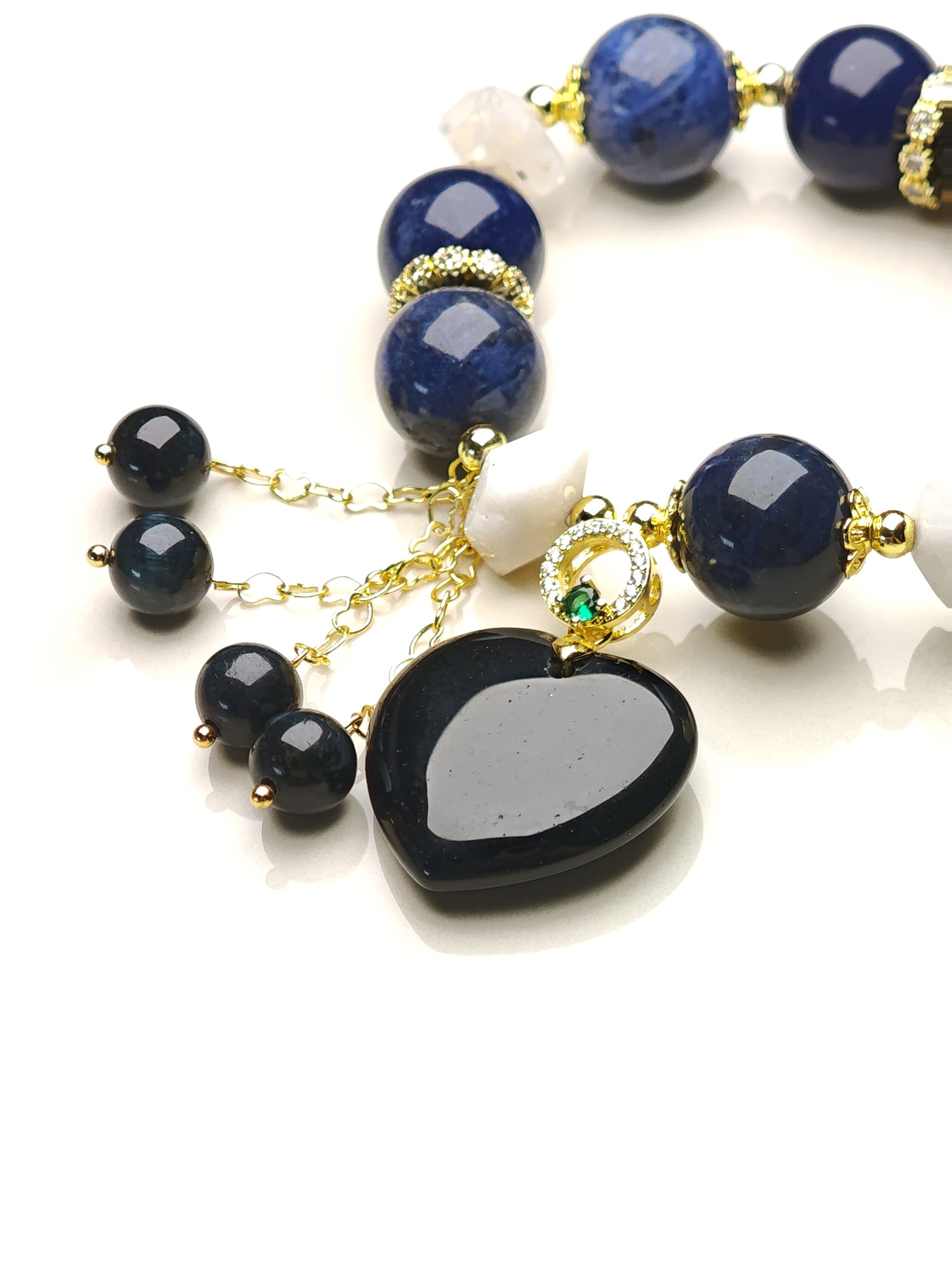 Midnight Heart – Sodalite & Black Obsidian Bracelet – alternate view 3 by ImperfectRealm