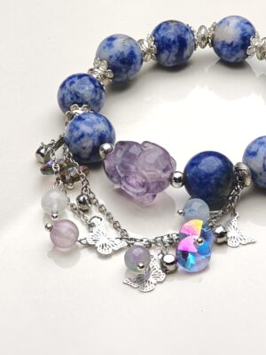 Butterfly Blessing – Sodalite & Amethyst Pixiu Bracelet