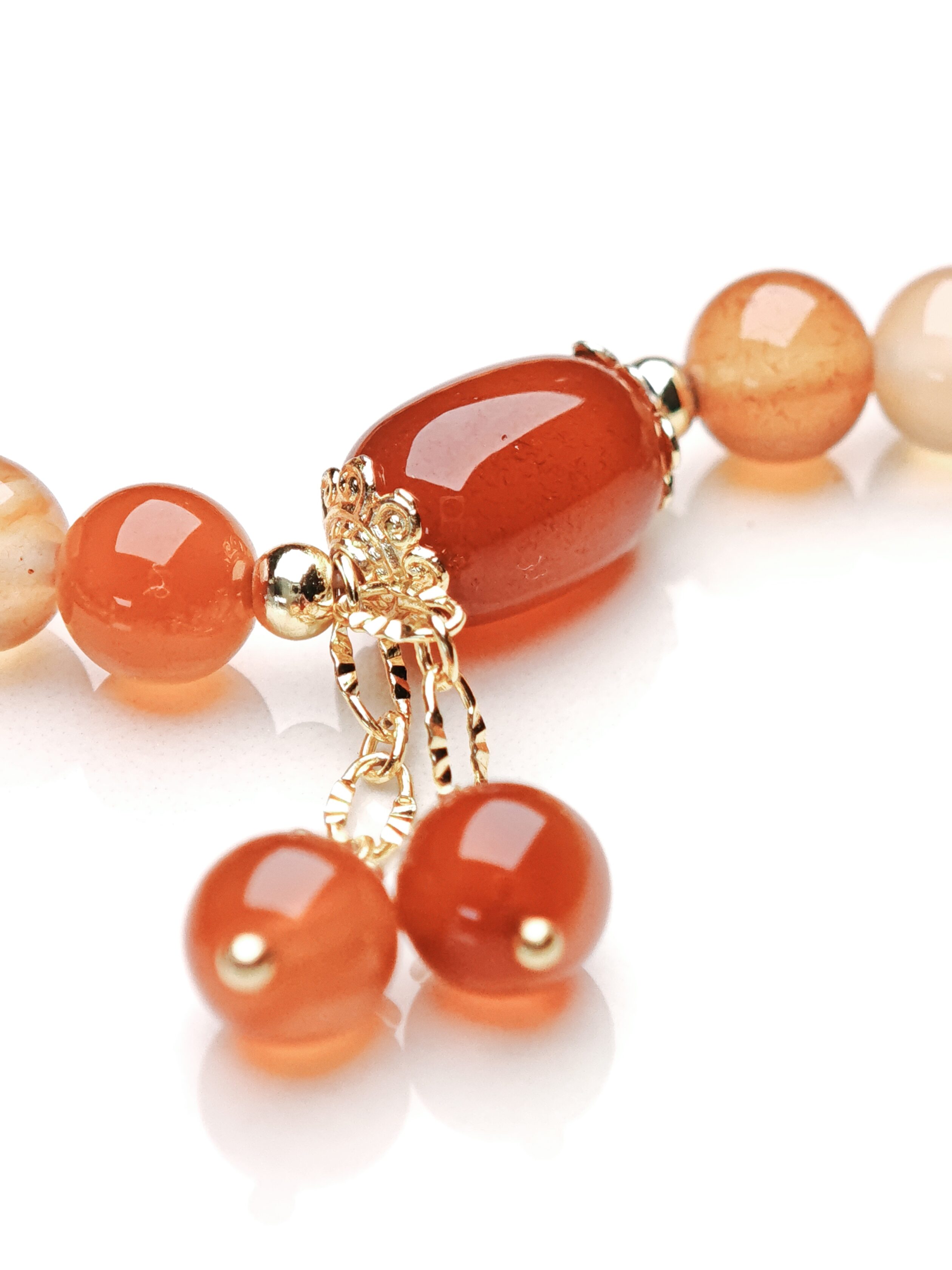 Sunset Flame – Red Agate Stacking Bracelet – alternate view 3 by ImperfectRealm