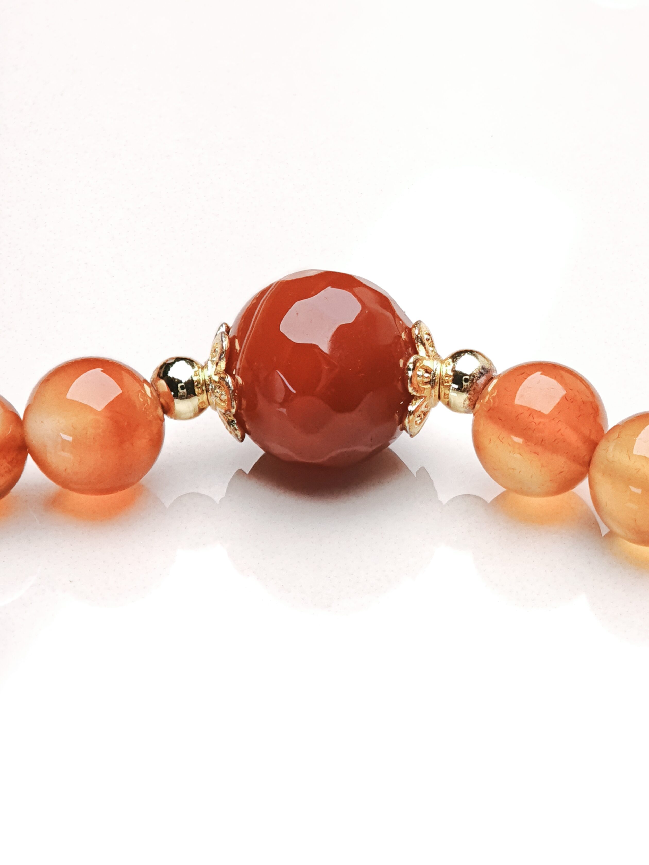 Sunset Flame – Red Agate Stacking Bracelet – alternate view 5 by ImperfectRealm