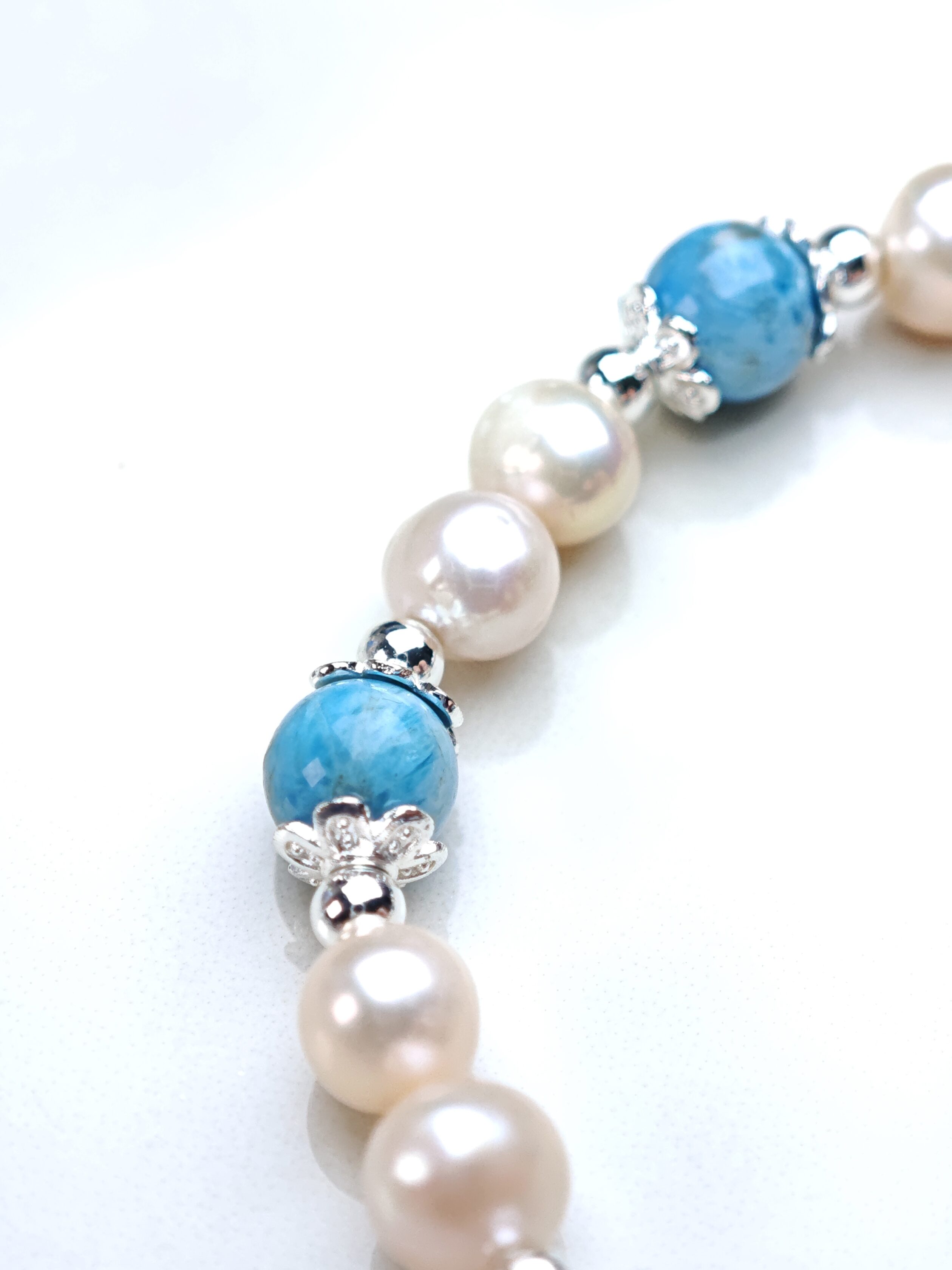 Mystic Blossom – Freshwater Pearl & Carved Amethyst Bracelet – alternate view 2 by ImperfectRealm