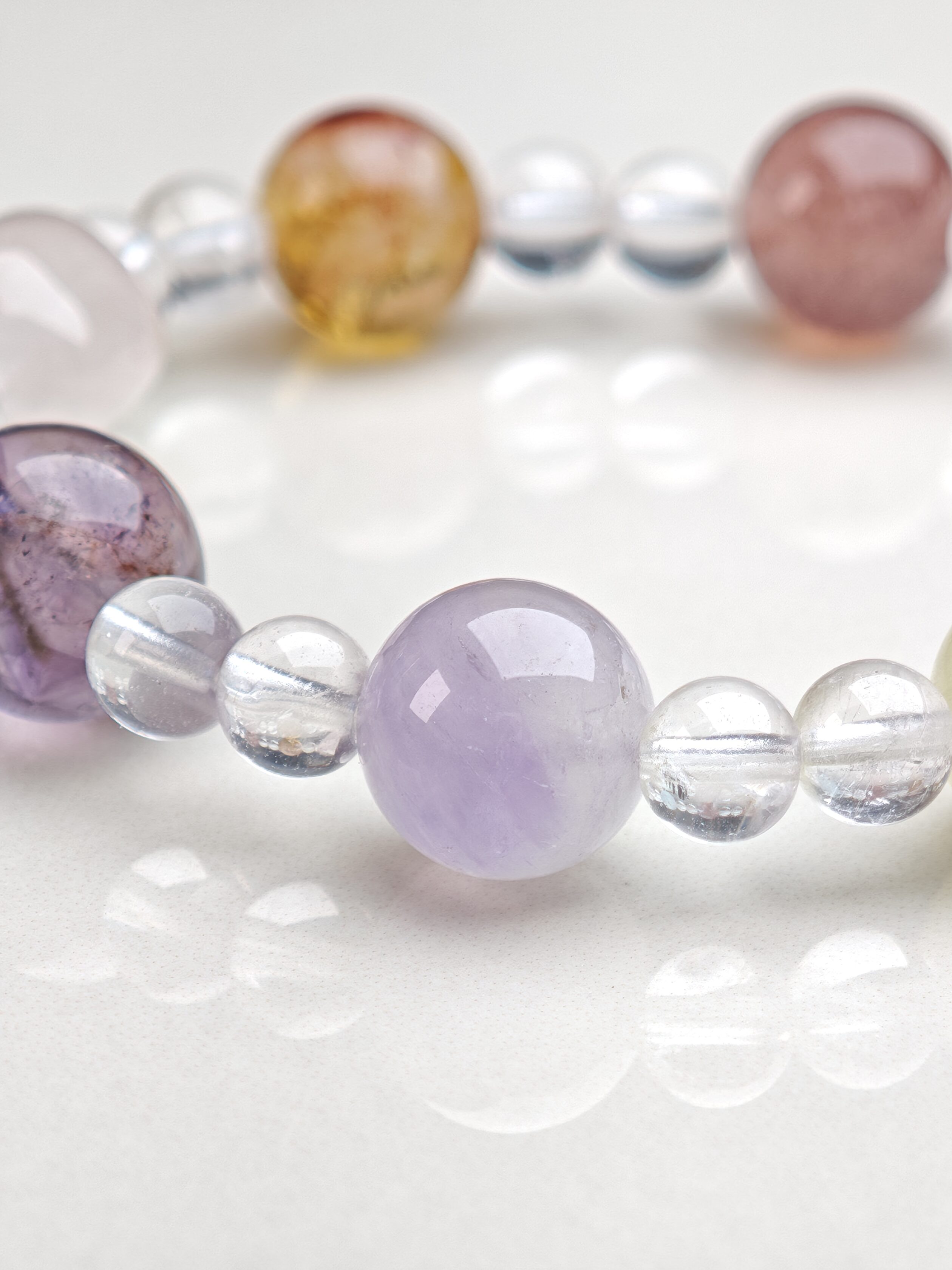 Rainbow Harmony – Multi-Gemstone & Clear Quartz Bracelet – alternate view 7 by ImperfectRealm