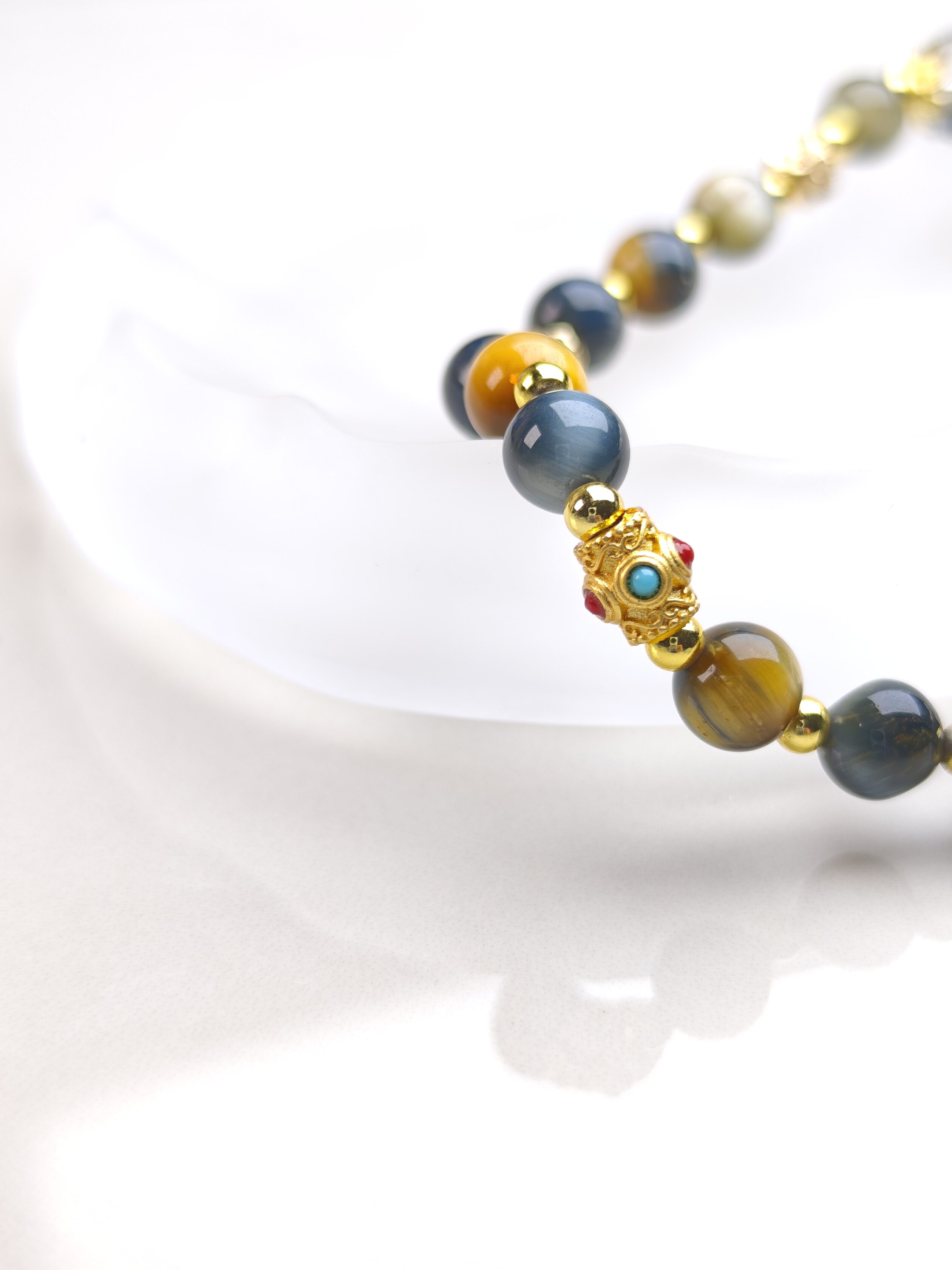Dream Bloom – Mystic Tiger’s Eye & Daisy Charm Bracelet – alternate view 3 by ImperfectRealm