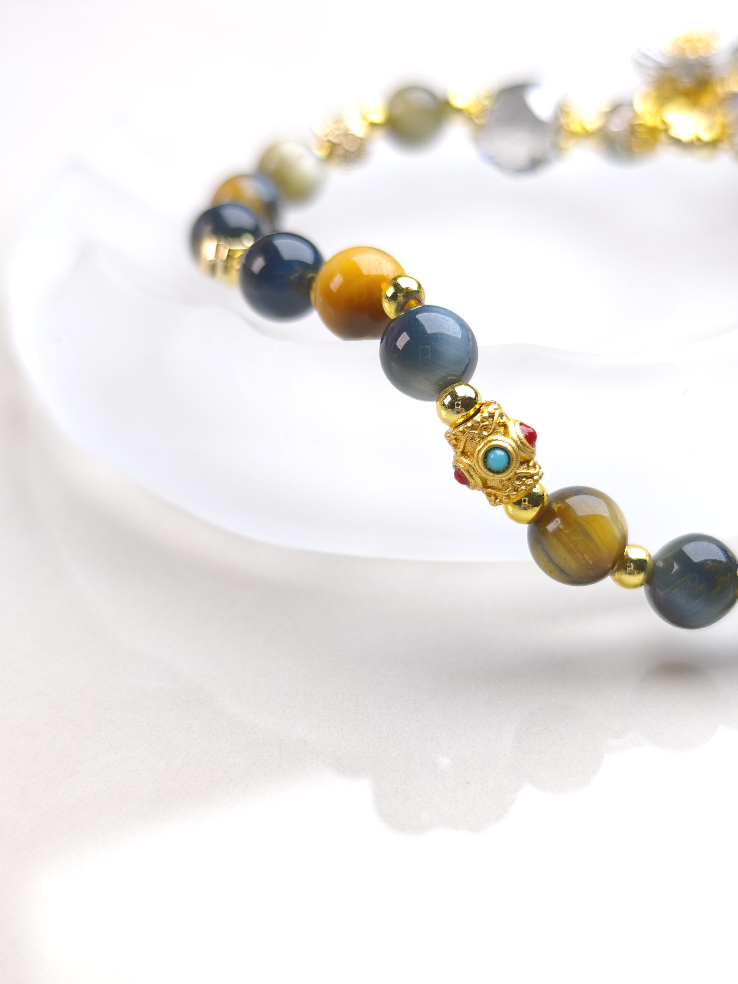 Dream Bloom – Mystic Tiger’s Eye & Daisy Charm Bracelet – alternate view 4 by ImperfectRealm