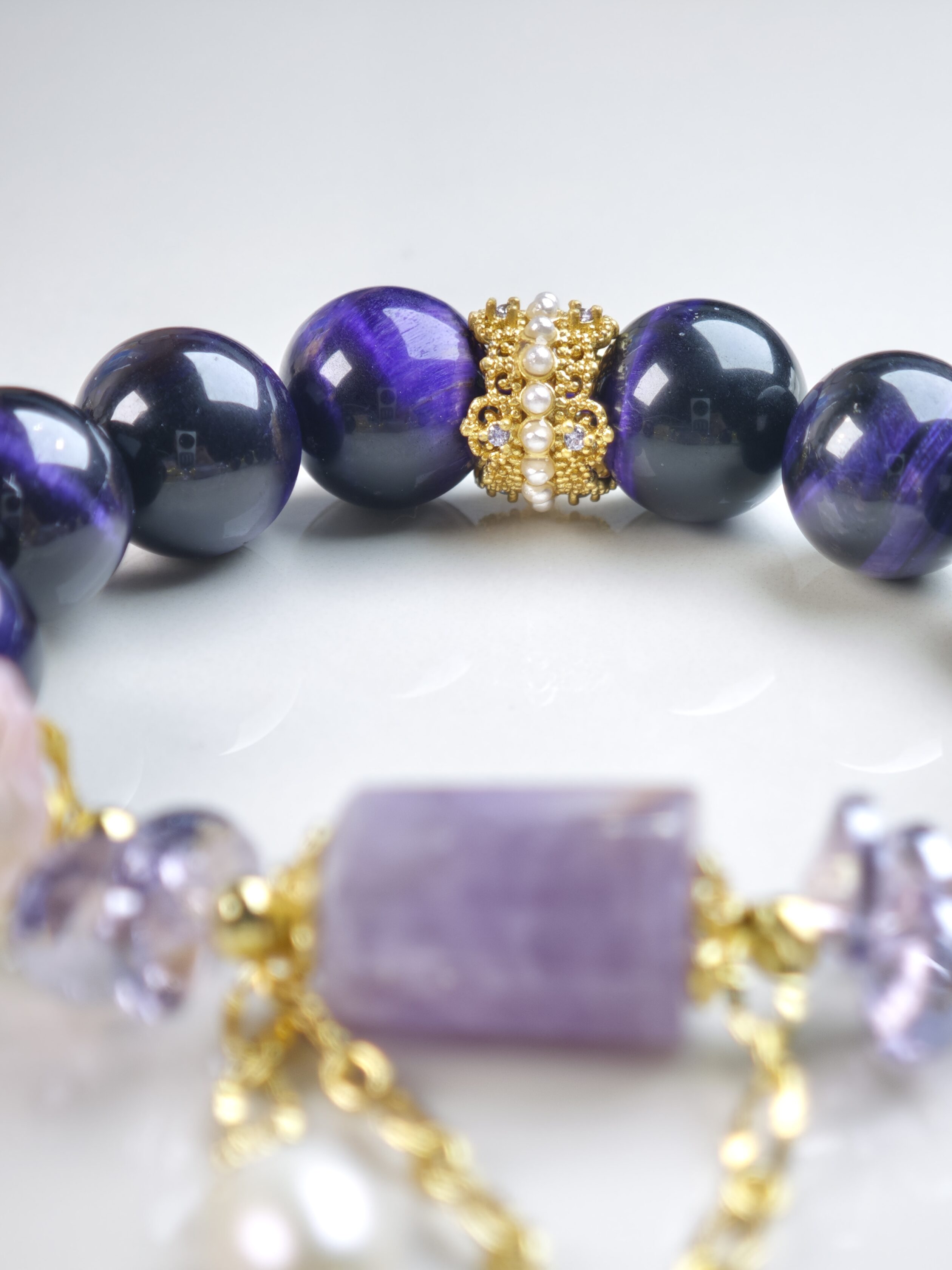 Regal Gleam – Purple Tiger’s Eye Bracelet – alternate view 3 by ImperfectRealm
