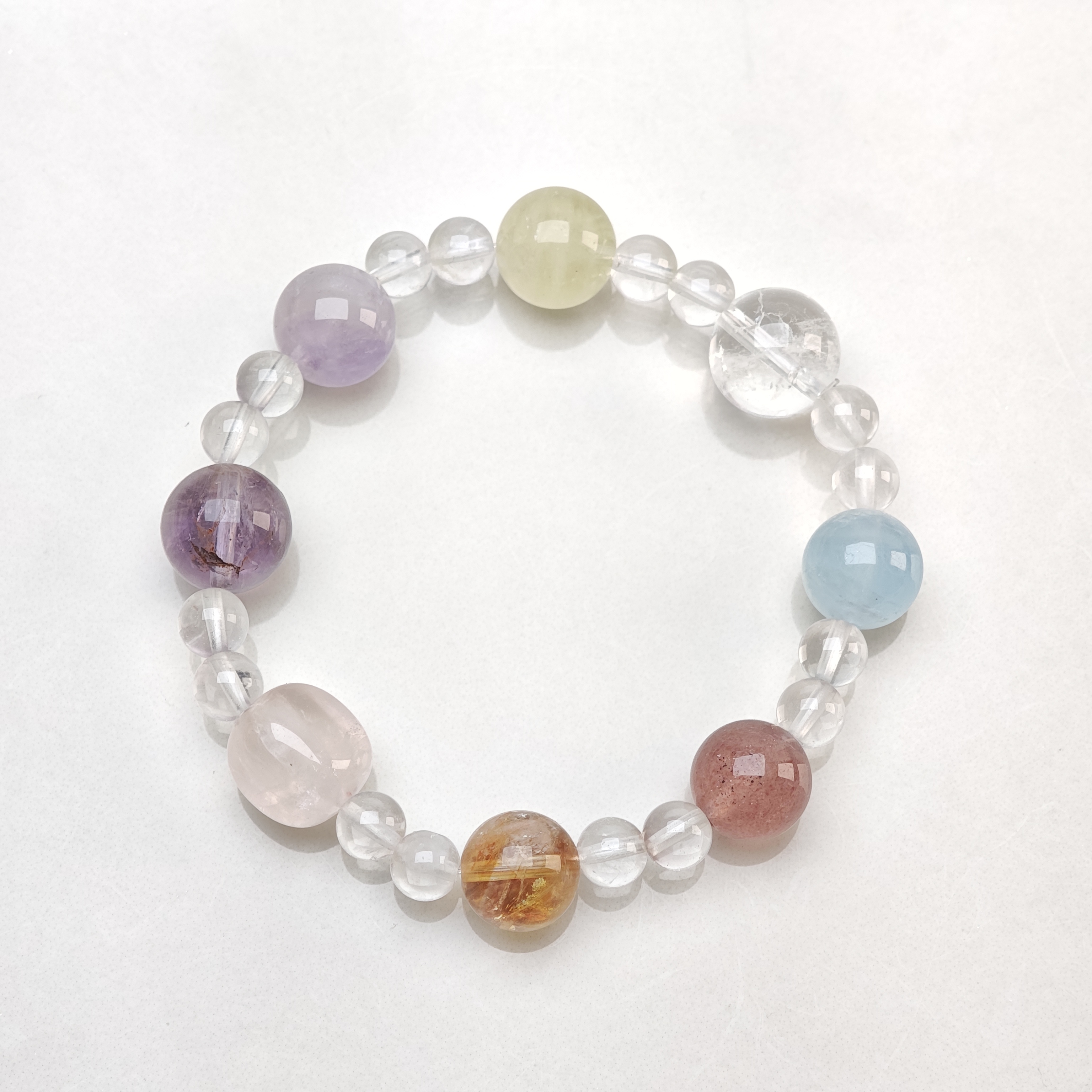 Rainbow Harmony – Multi-Gemstone & Clear Quartz Bracelet – alternate view 3 by ImperfectRealm