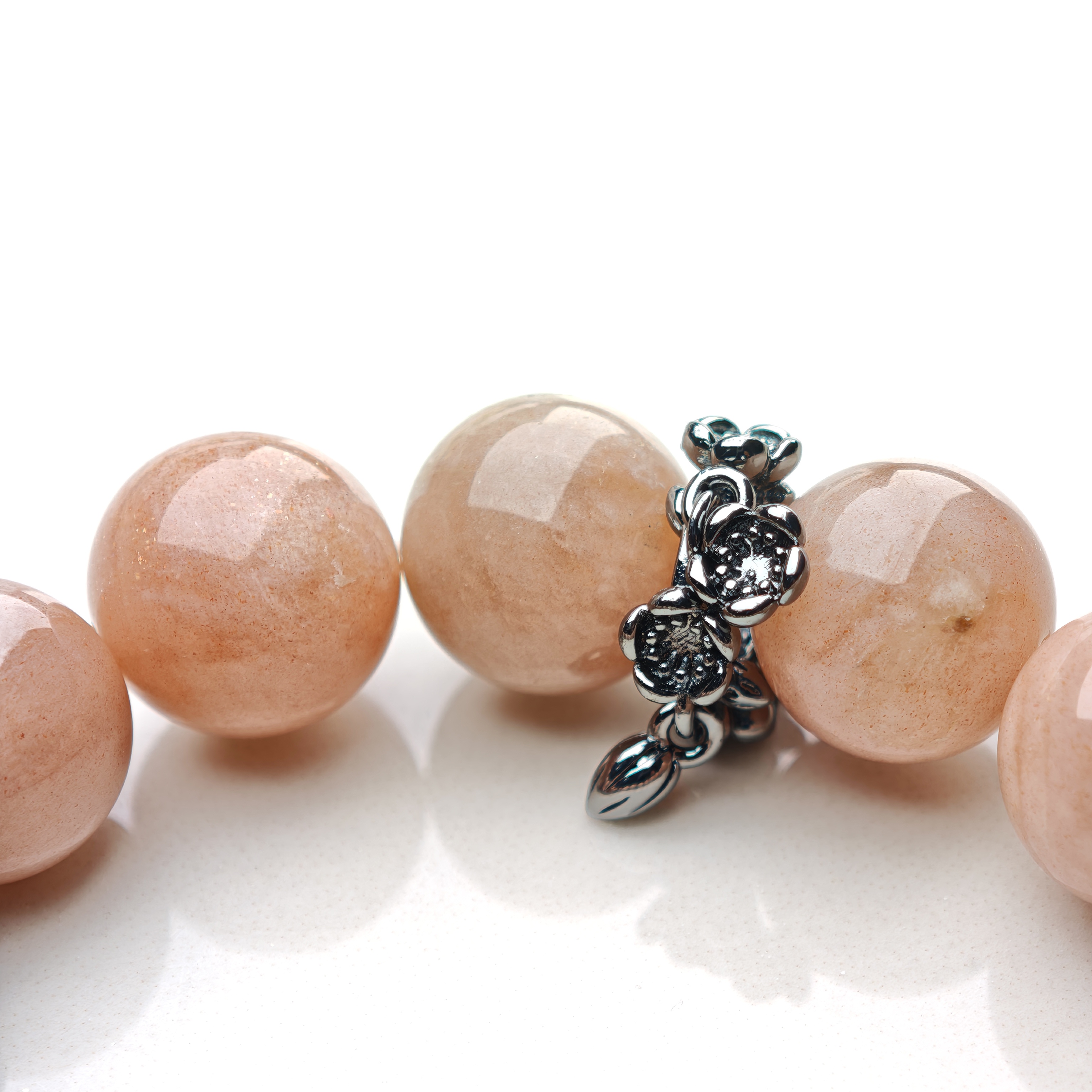 Solar Gleam – Sunstone Bracelet with Blue Crystal Charm – alternate view 4 by ImperfectRealm