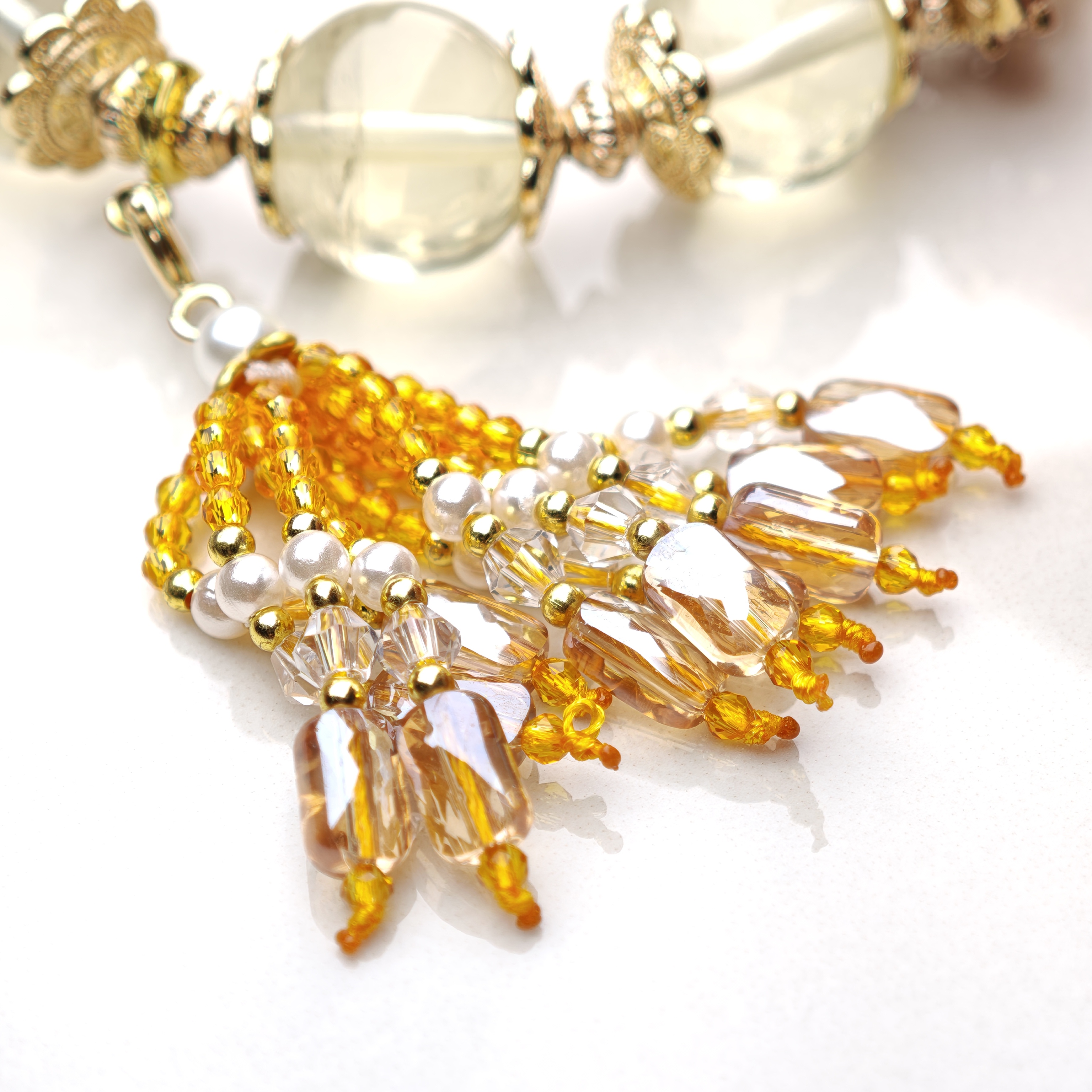 Citrus Gleam – Lemon Quartz & Butterfly Tassel Bracelet – alternate view 5 by ImperfectRealm