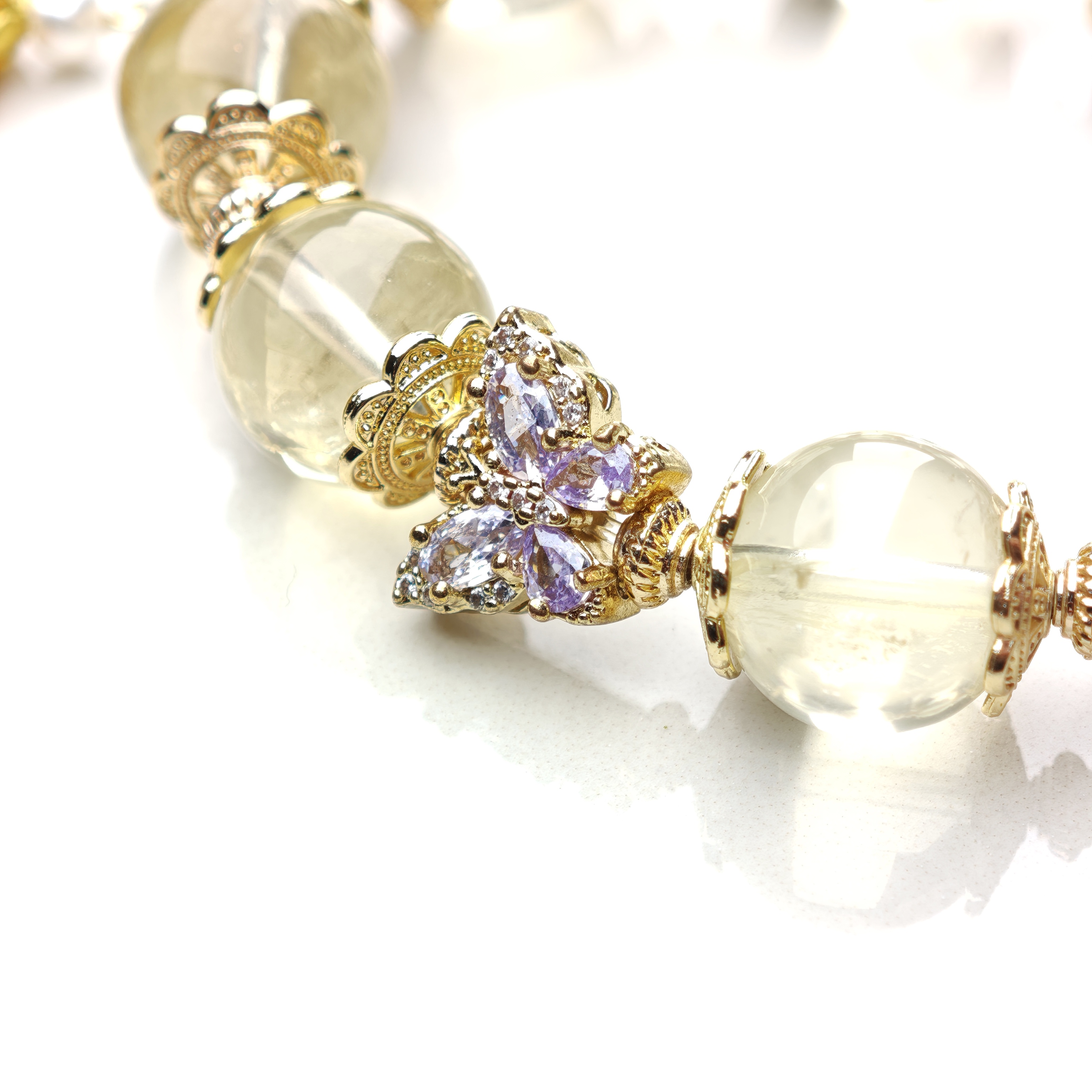 Citrus Gleam – Lemon Quartz & Butterfly Tassel Bracelet – alternate view 6 by ImperfectRealm
