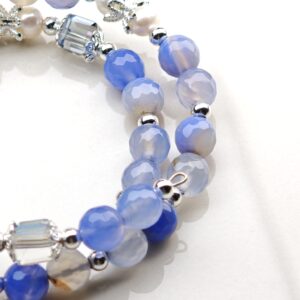 Frosty Haze – Blue Agate & Crystal Bracelet