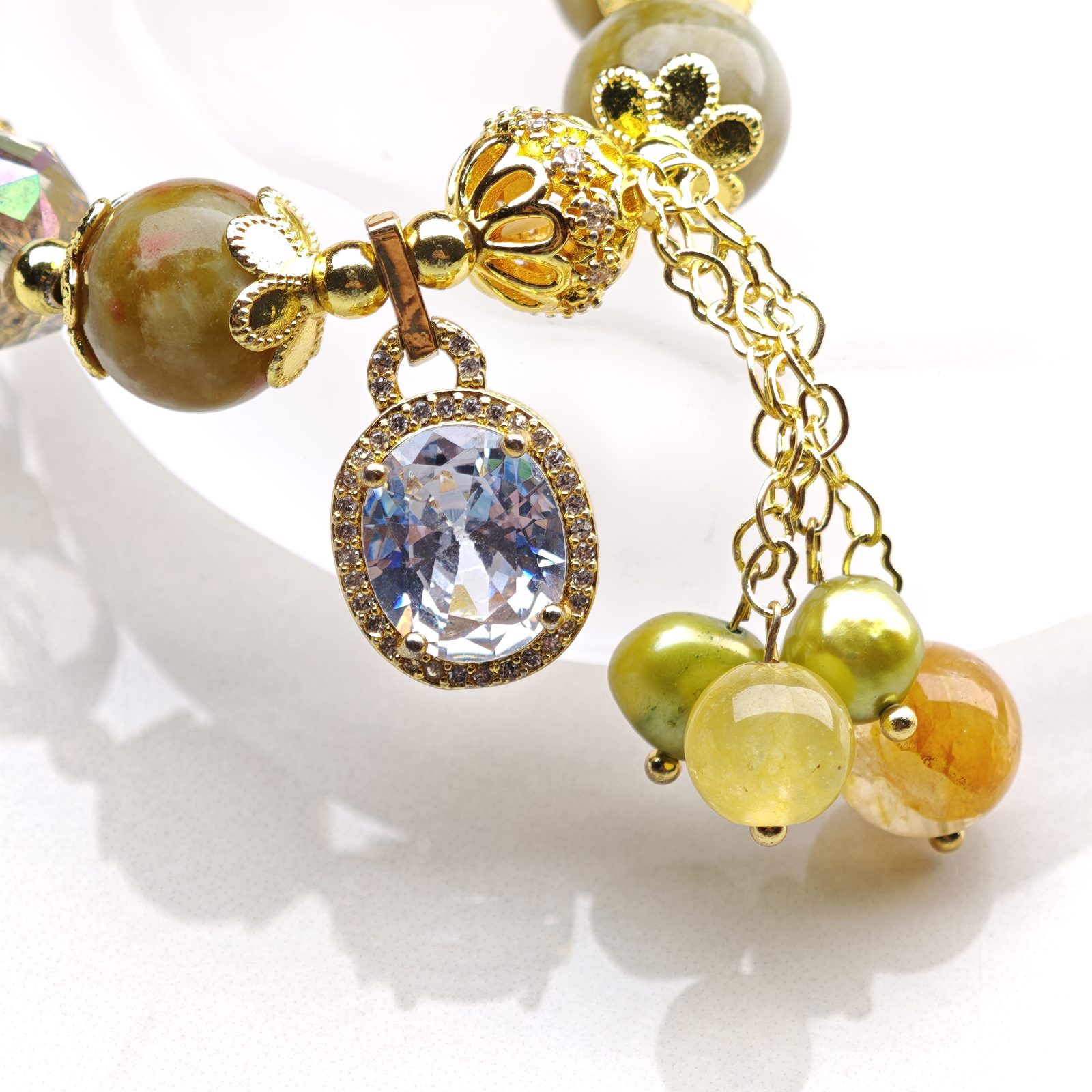 Royal Orchard – Yellow Dragon Vein Agate Bracelet – alternate view 2 by ImperfectRealm
