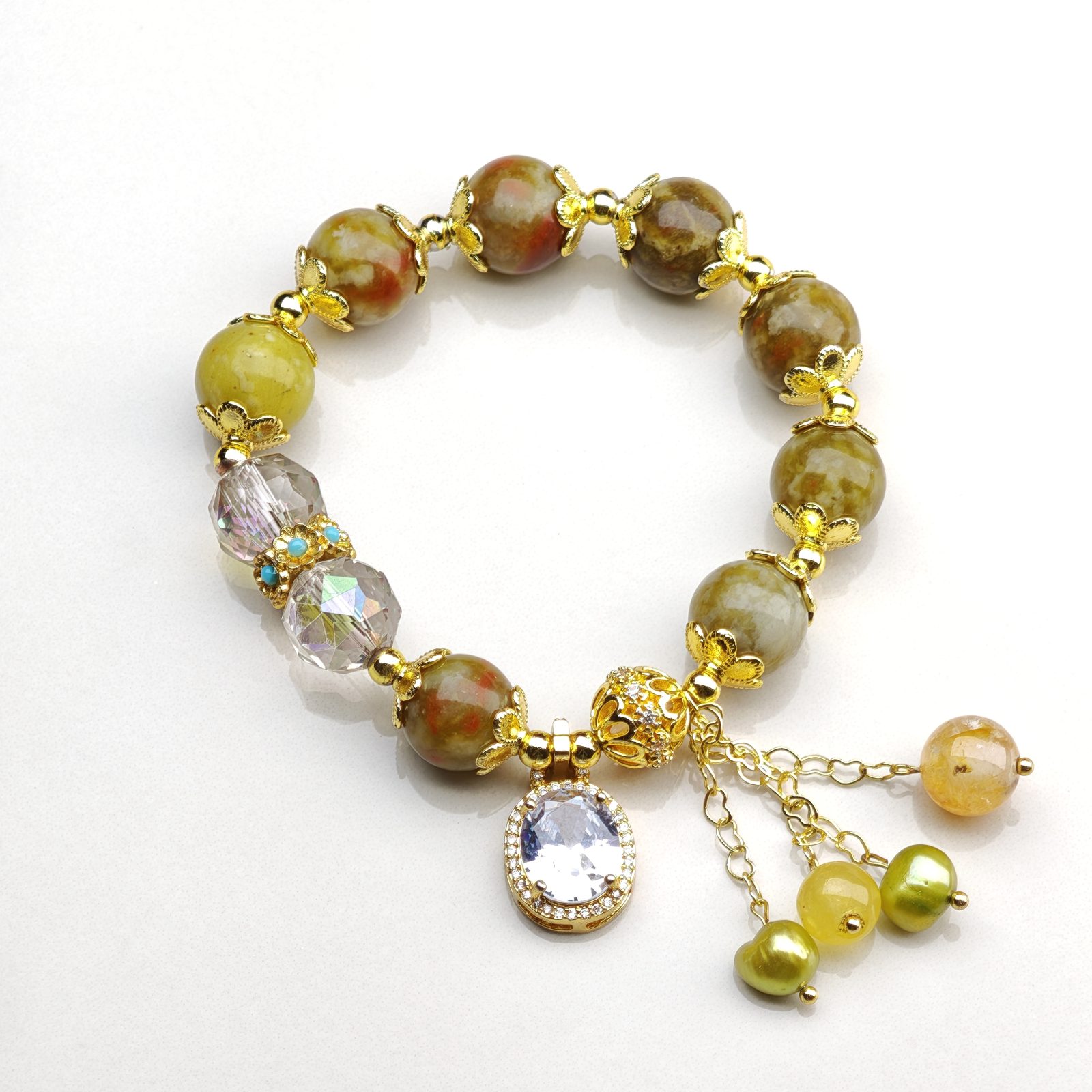 Royal Orchard – Yellow Dragon Vein Agate Bracelet by ImperfectRealm