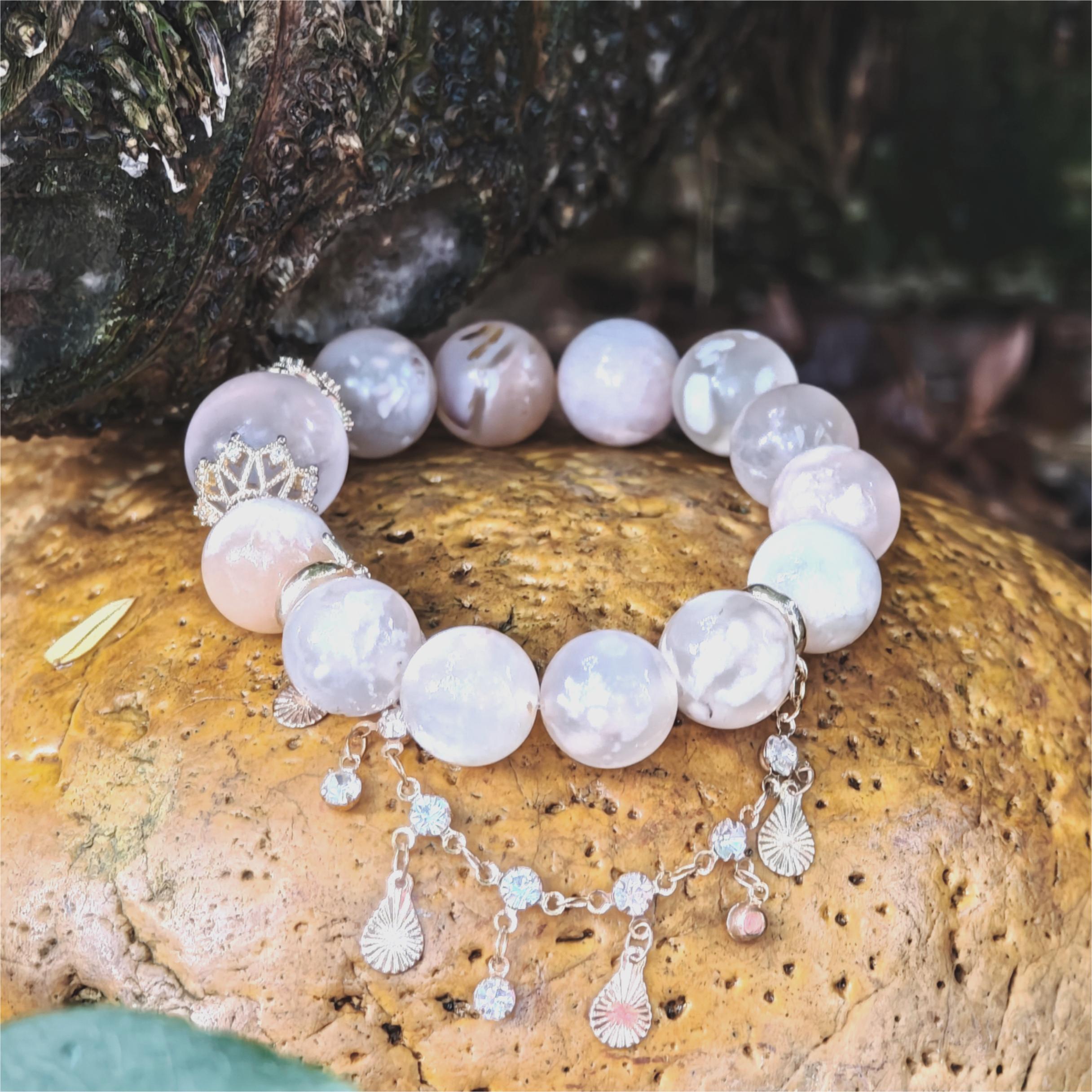 Blossom Haze – Cherry Blossom Agate Bracelet by ImperfectRealm