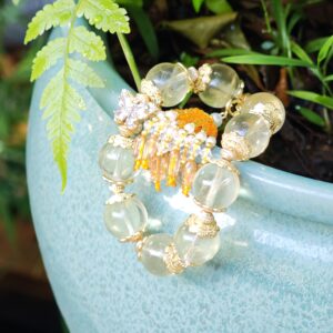Citrus Gleam – Lemon Quartz & Butterfly Tassel Bracelet